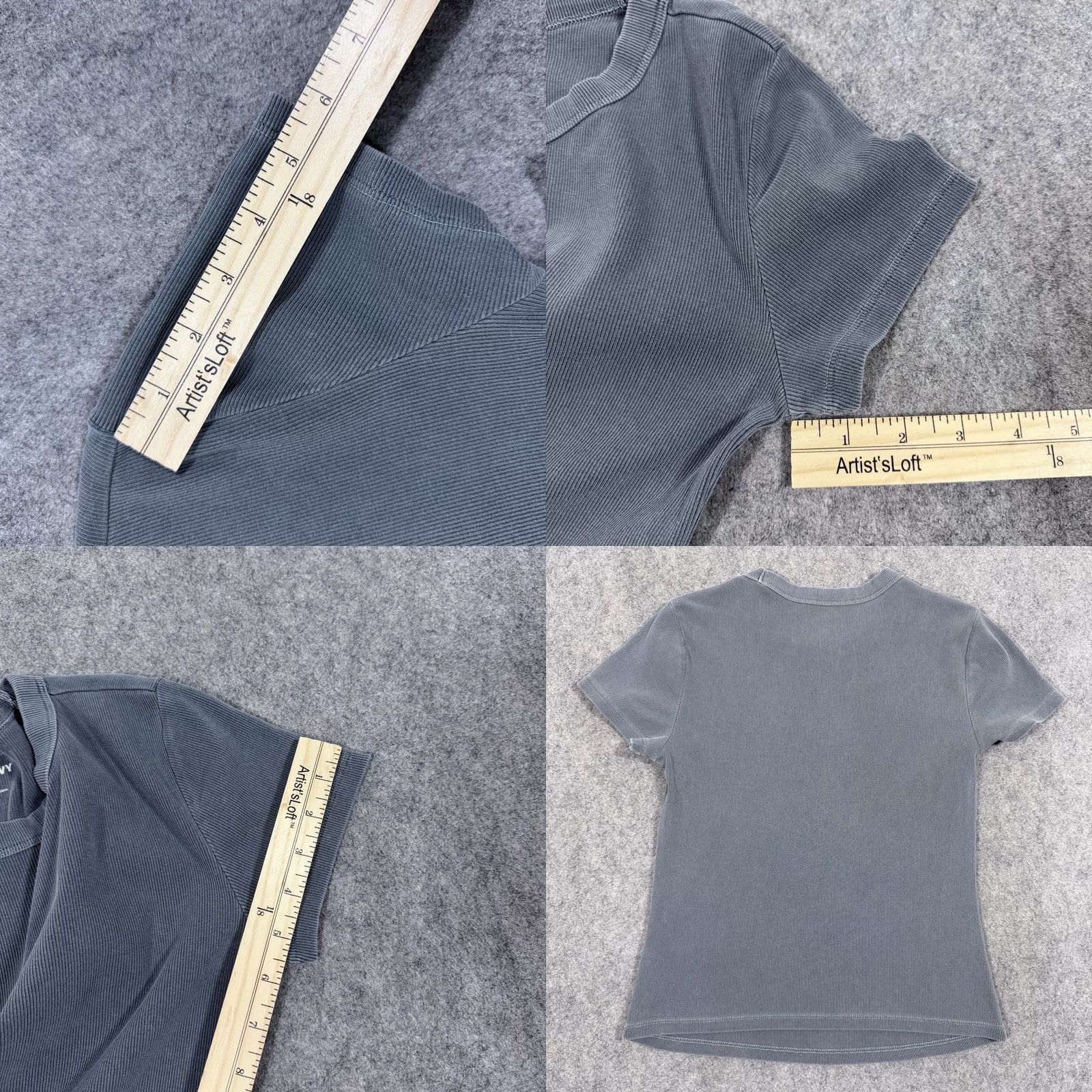 Old Navy Old Navy T-Shirt Size Medium Gray Snug Short Sleeve Stretch Ribbed Fits Women's Size M / US 6-8 / IT 42-44 - 9 Thumbnail