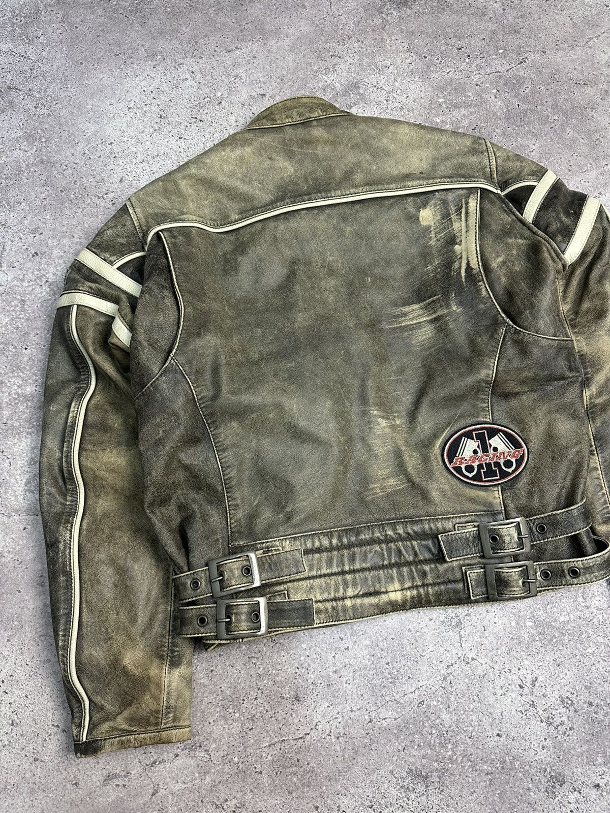 If Six Was Nine Vintage Racing Leather Jacket Biker Spirit Motors Y2K Size US L / EU 52-54 / 3 - 21 Thumbnail