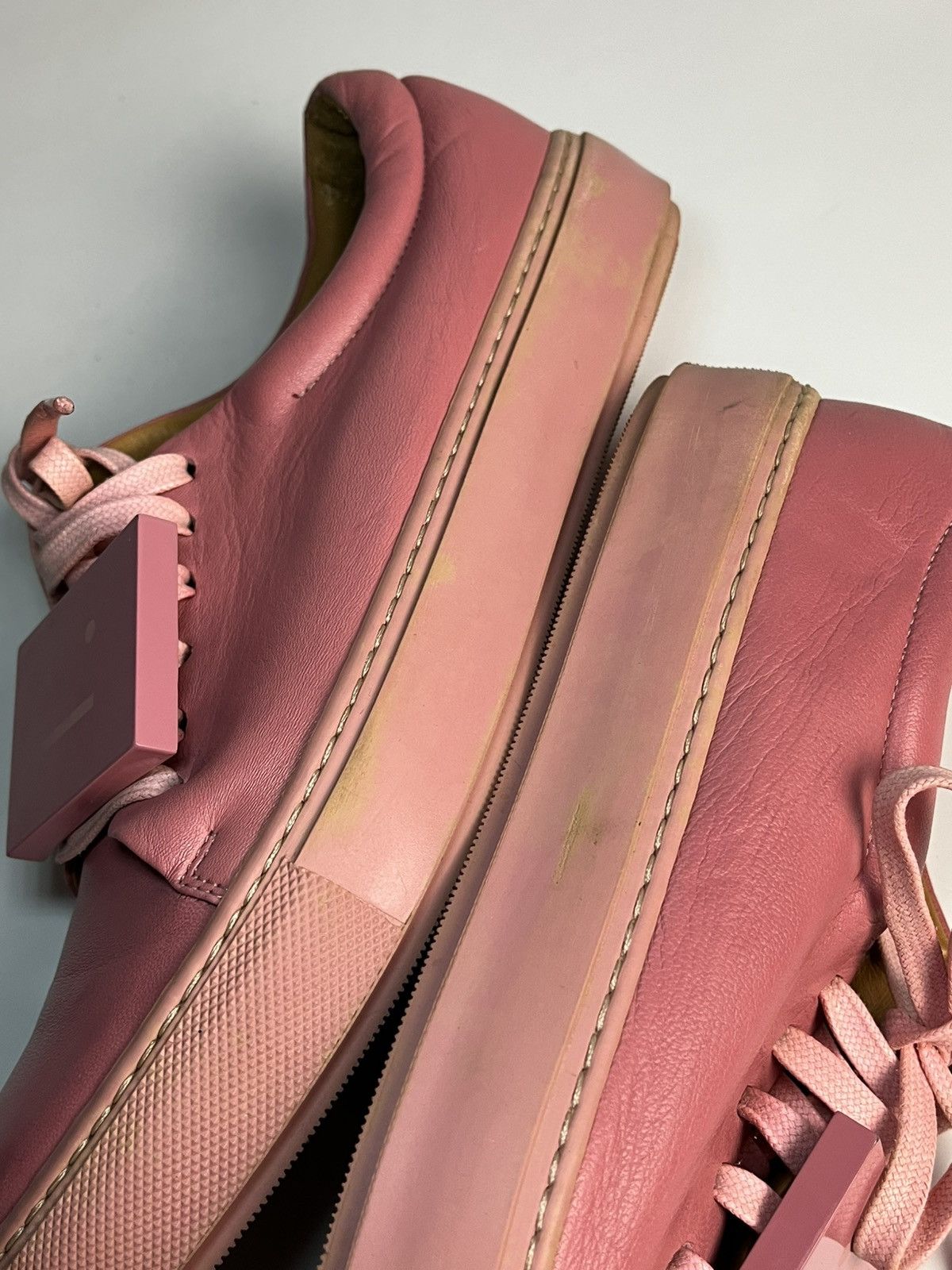Acne Studios Acne Studios “Adriana” Face Plaque Pink Leather Low Sneakers Size US 9 / IT 39 - 7 Thumbnail