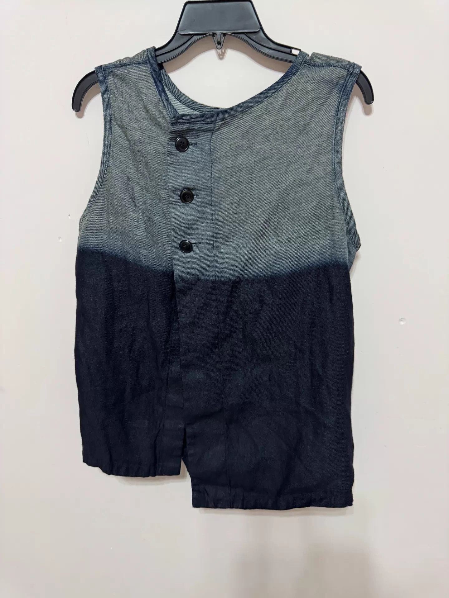 Y's Y's by Yohji Yamamoto Vintage Linen Ombre Blue Tank Top 2 Size XS / US 0-2 / IT 36-38 - 2 Thumbnail