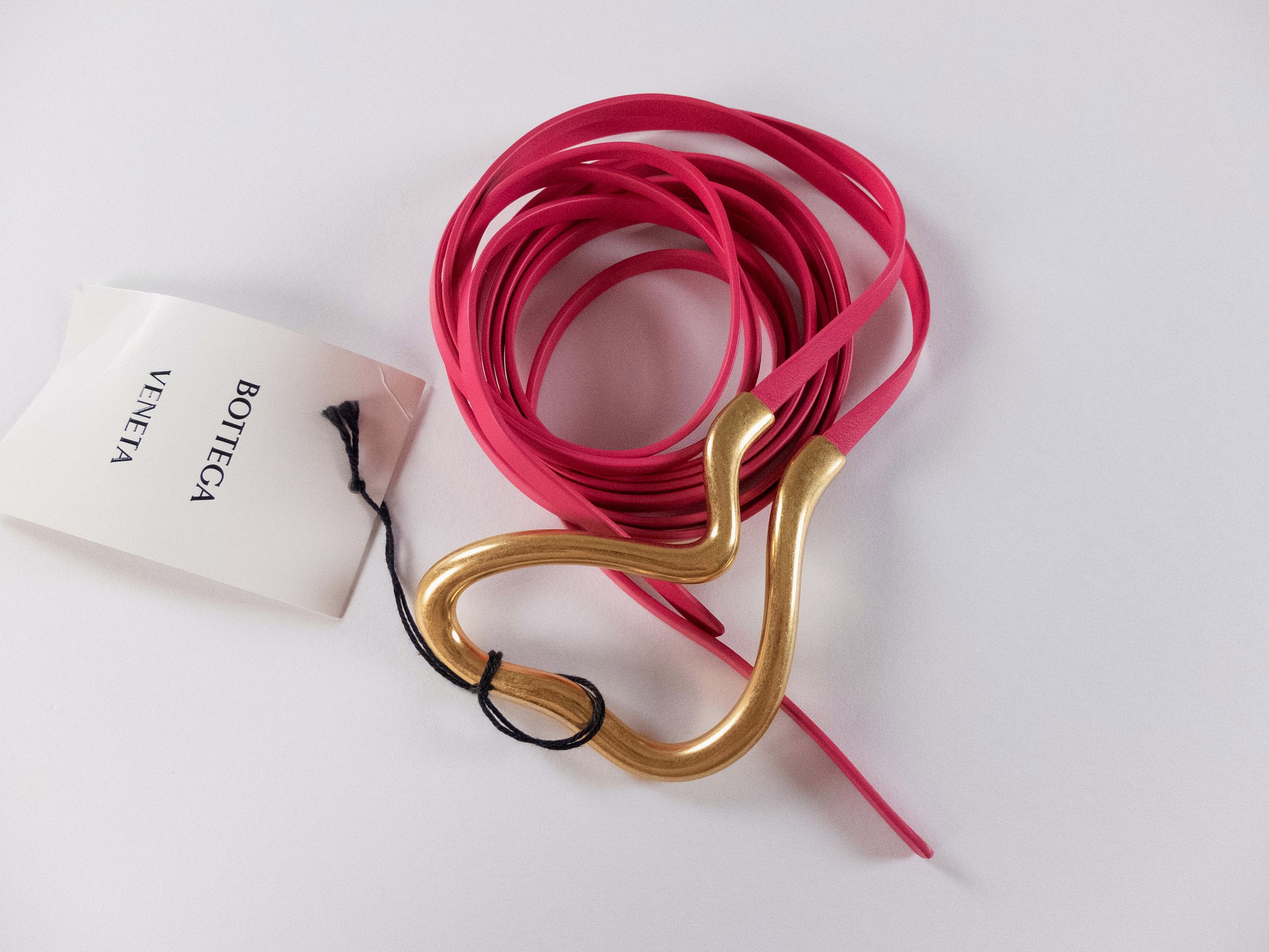 Bottega Veneta BOTTEGA VENETA pink gold decorative buckle thin belt Size ONE SIZE - 4 Thumbnail
