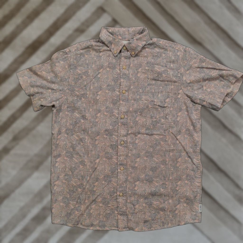 Vintage VINTAGE Rowm Shirt Mens Medium Pink Blue Hawaiian Button Up Foliage Print Cotton Size US M / EU 48-50 / 2 - 1 Thumbnail