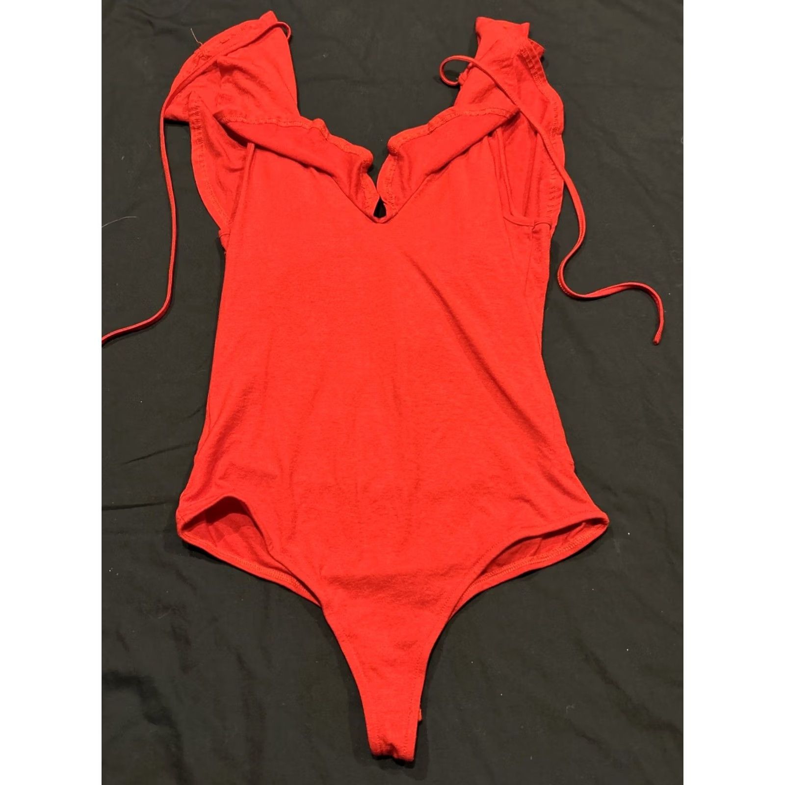 Vintage Allie Rose Red Off The Shoulder Womens Bodysuit Size L A10 T-Shirt 90s Short Sleeve Womens Regular Lightweight Vintage: No Size L / US 10 / IT 46 - 4 Thumbnail