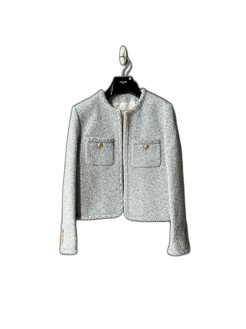 Celine Celine Ice Blue Tweed Jacket Size US S / EU 44-46 / 1 - 1 Thumbnail