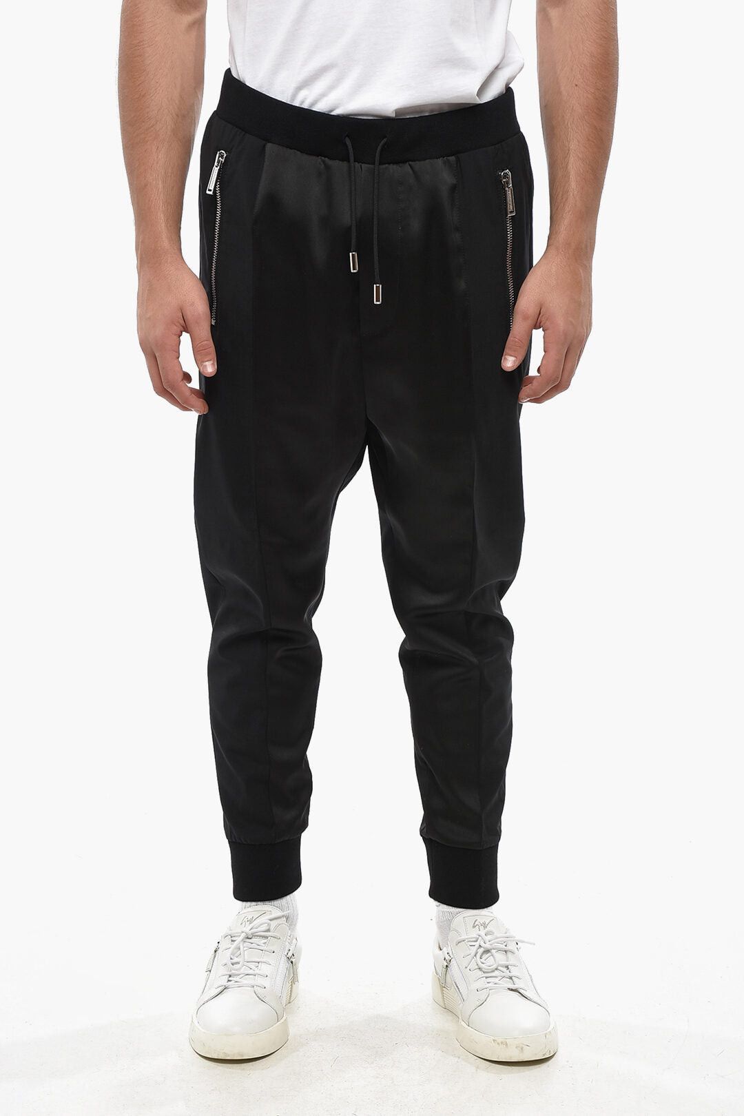 Virgin Wool Trousers with Elastic Waist
