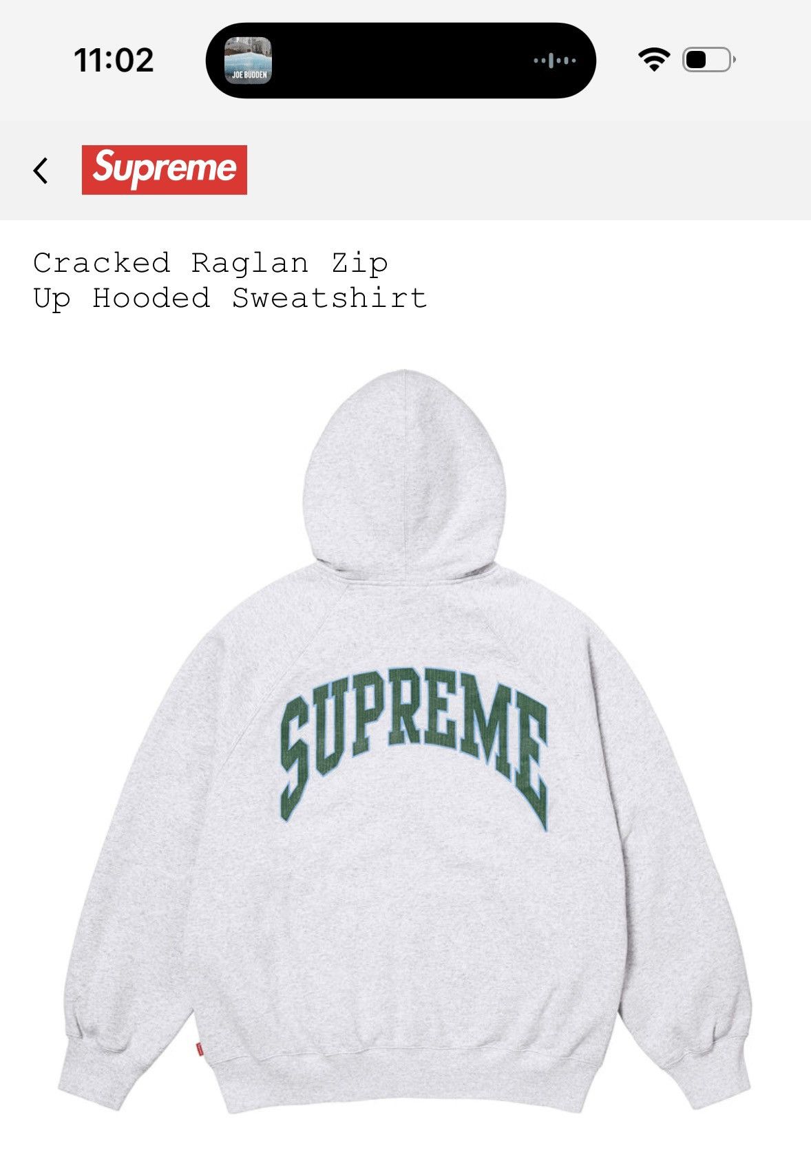Supreme Supreme Cracked Raglan Zip Up Hooded Sweatshirt Size US XL / EU 56 / 4 - 2 Thumbnail