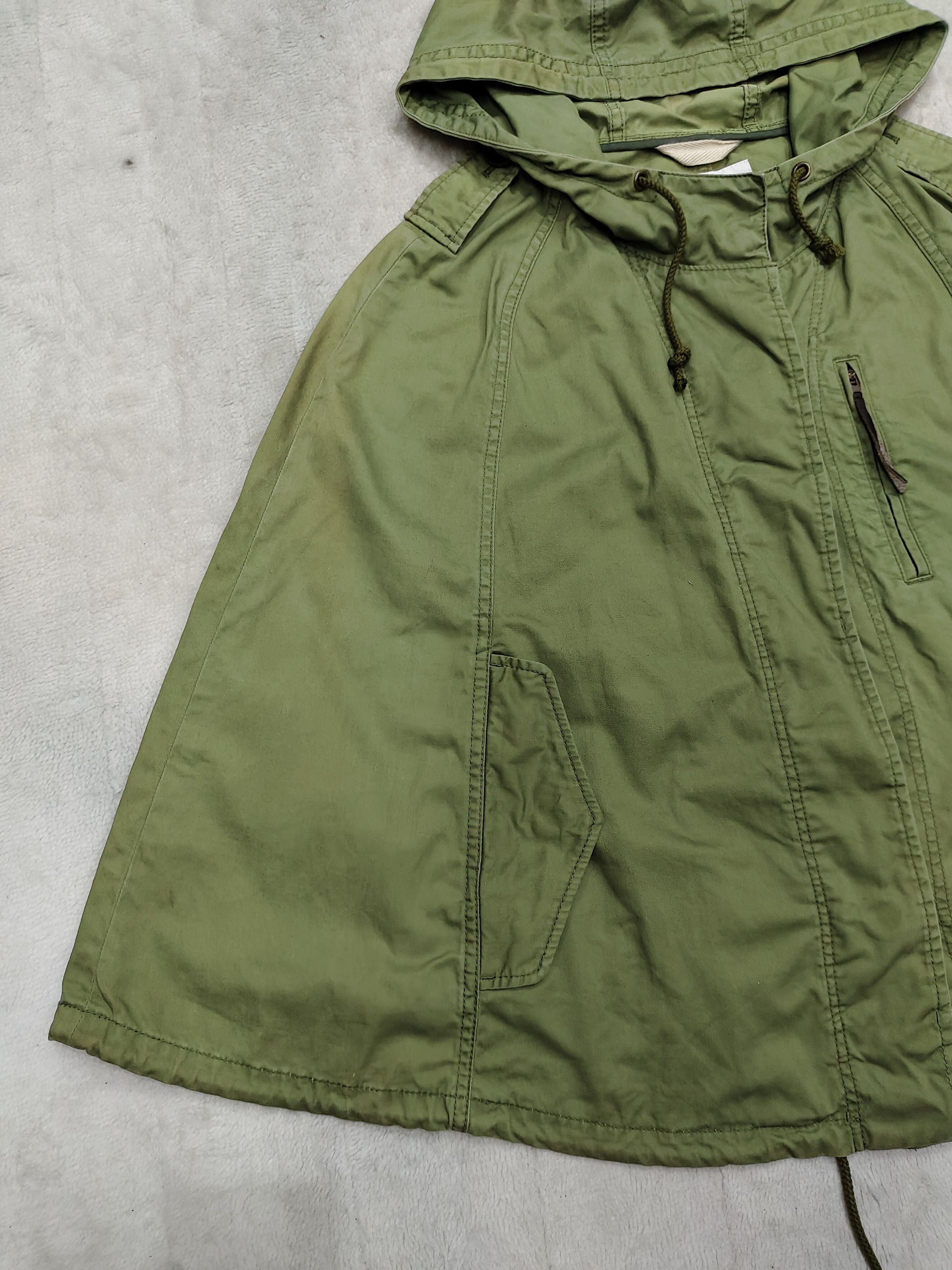 Japanese Brand Slobe Iena🇯🇵 Military Hooded Olive Batwing Cape Jacket Size M / US 6-8 / IT 42-44 - 3 Thumbnail