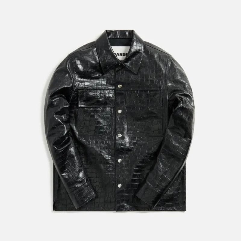 Jil Sander o1w1db10825 Vinile Shirt in Black Size US L / EU 52-54 / 3 - 1 Thumbnail