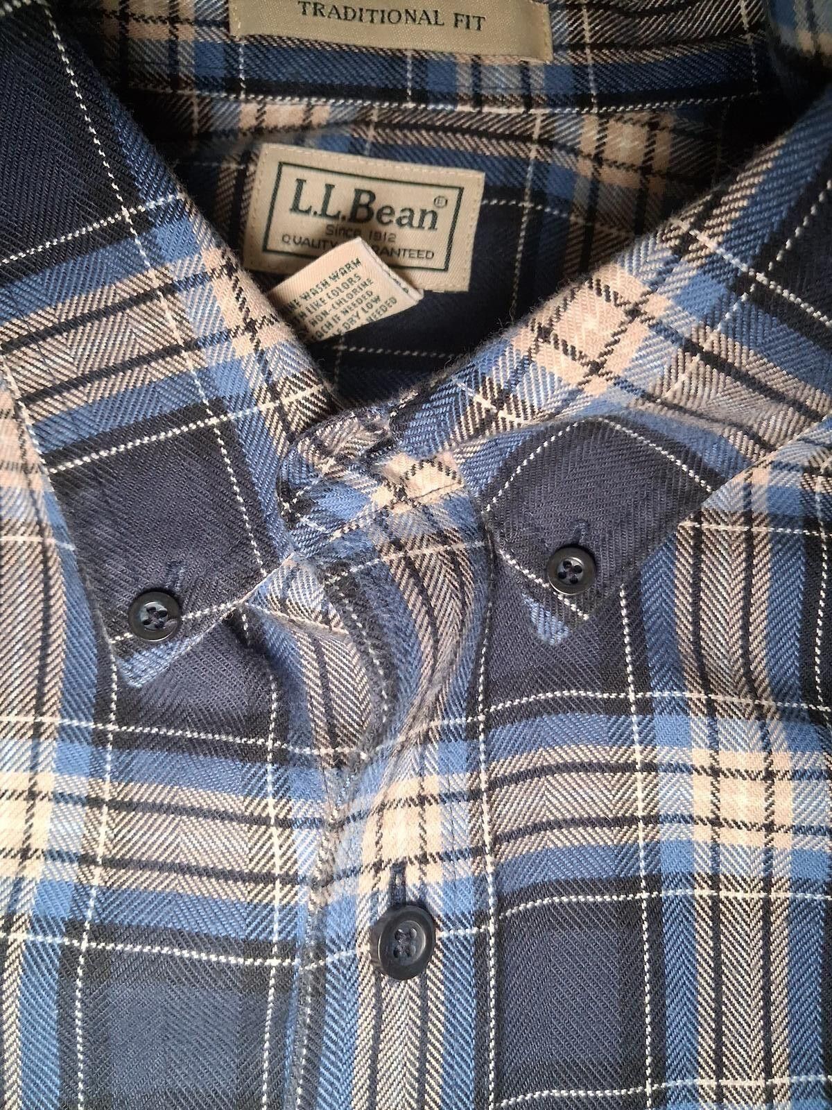L.L. Bean LL Bean Flannel Button Up Shirt XXLT Blue Multicolor Plaid Size US XXL / EU 58 / 5 - 4 Thumbnail