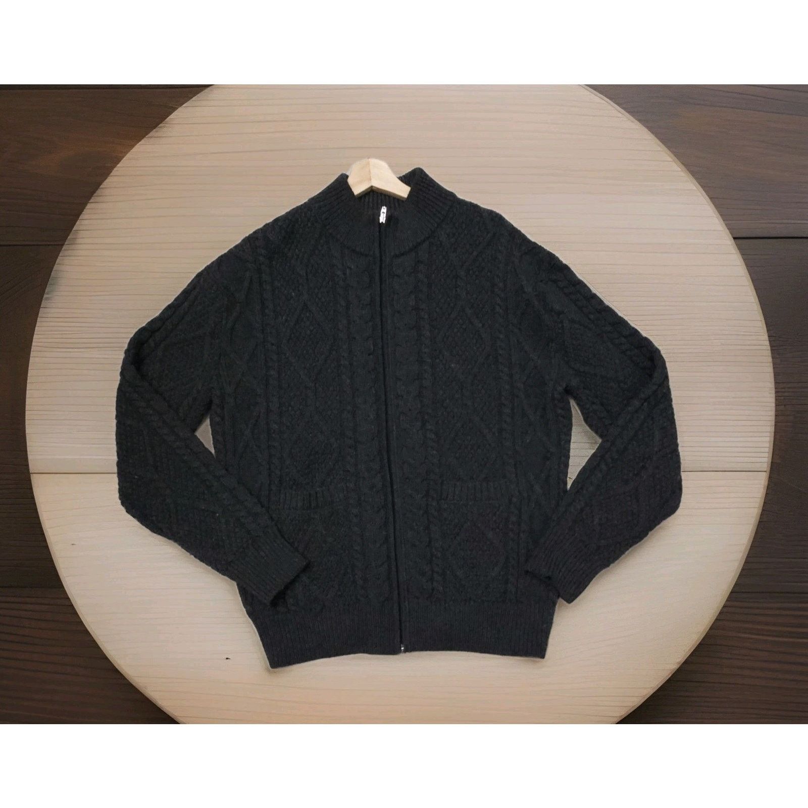 Other Blarney Woollen Mills Aran Cardigan Charcoal Wool Ireland L Size US L / EU 52-54 / 3 - 2 Thumbnail