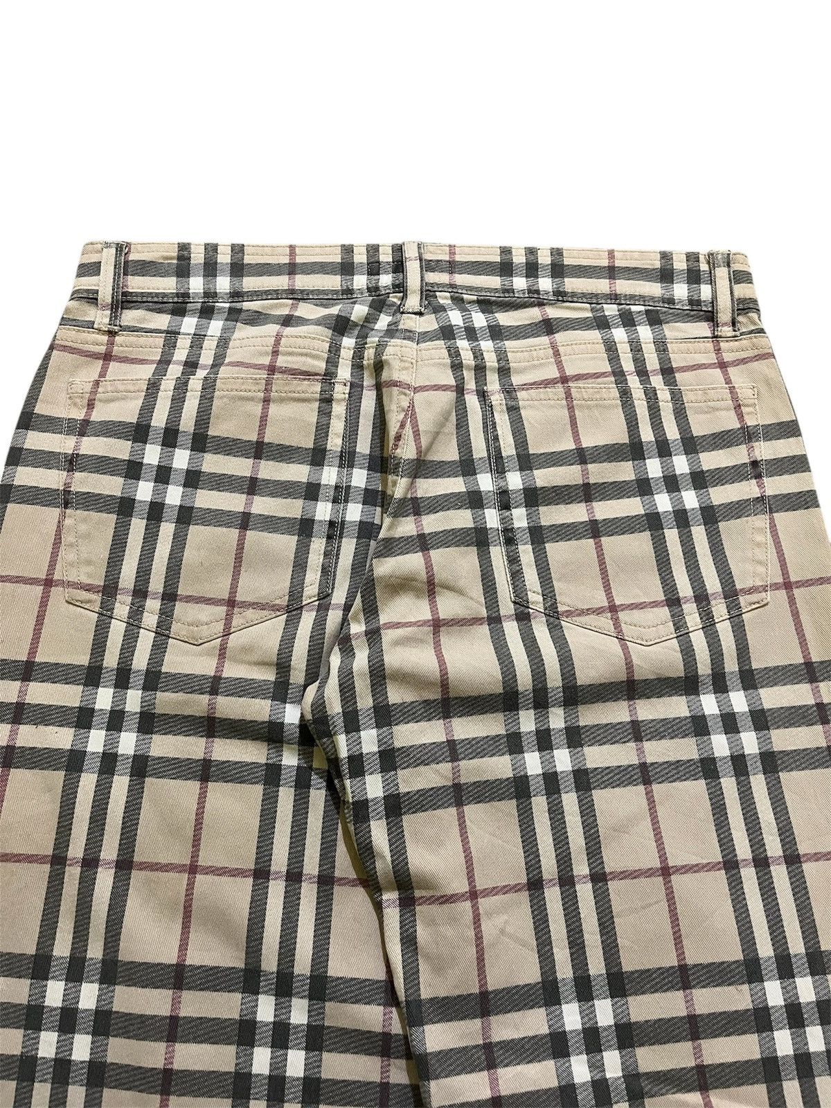Burberry 2000s Christopher Bailey Era Y2K Nova Check Flared Trousers Size 28" / US 6 / IT 42 - 10 Thumbnail