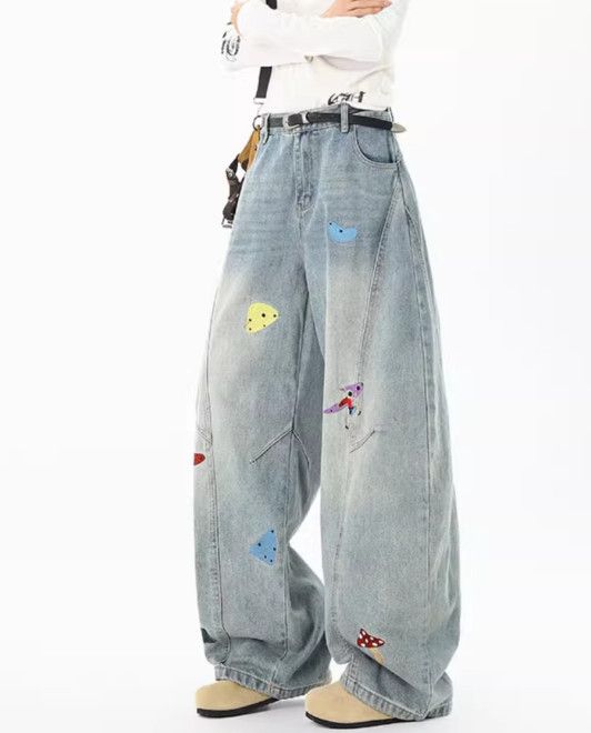 Japanese Brand Men's High-Street Style Fun Patchwork & Embroidered Jeans Size US 32 / EU 48 - 1 Thumbnail