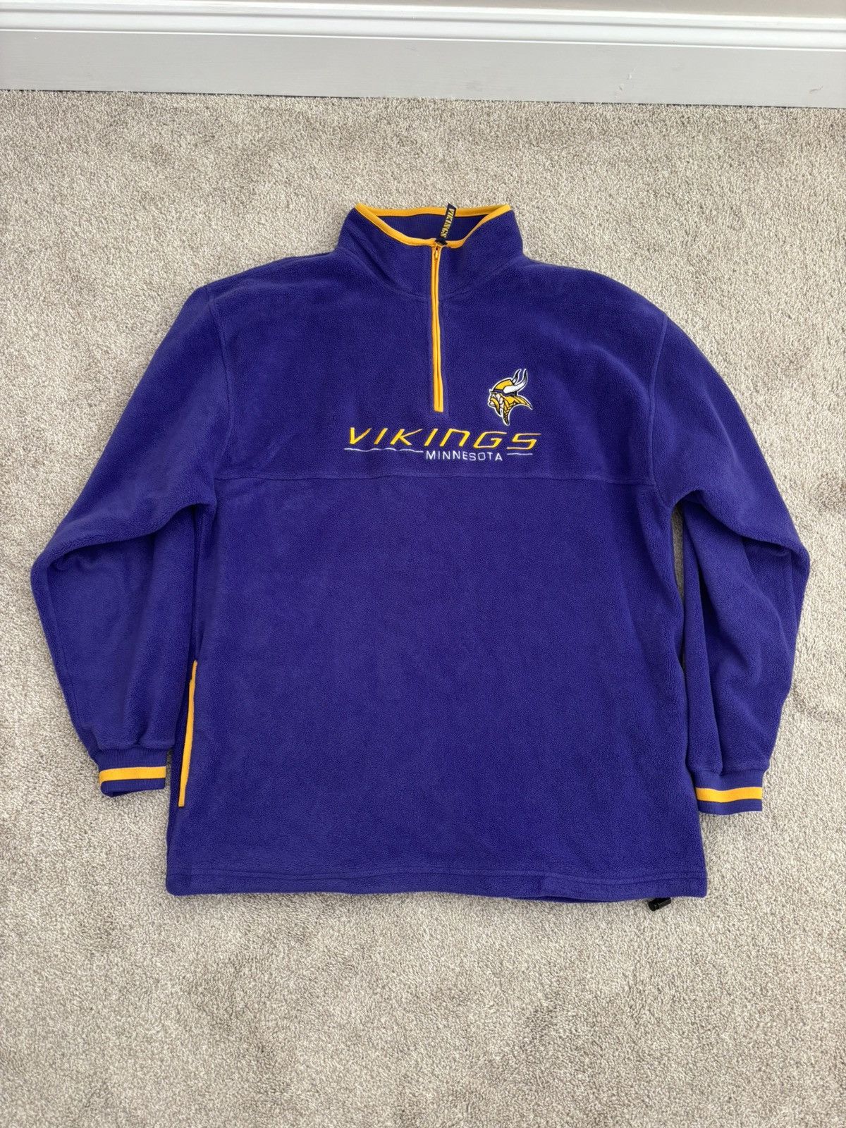 NFL Vintage Minnesota Vikings Quarter Zip Pullover Size US L / EU 52-54 / 3 - 1 Thumbnail