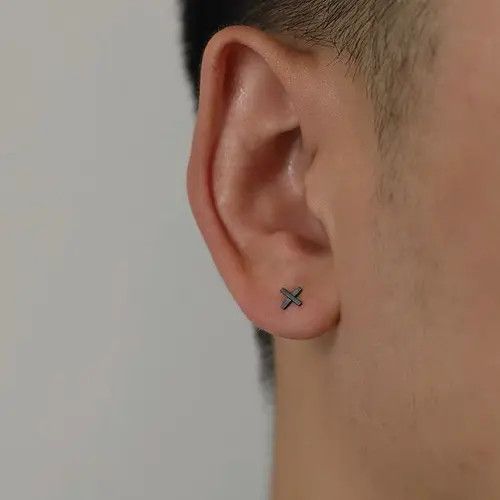 Jewelry x Vintage 100%925 Silver Vintage X Earrings, Men's