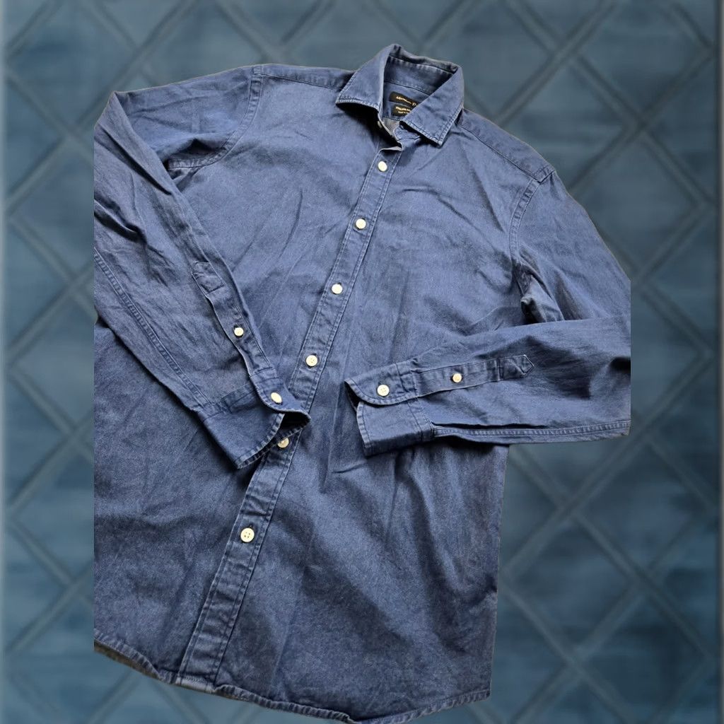 Massimo Dutti Massimo Dutti Denim Shirt Small Mens Blue Button-Up Long Sleeve Pockets Cotton Size US S / EU 44-46 / 1 - 1 Thumbnail