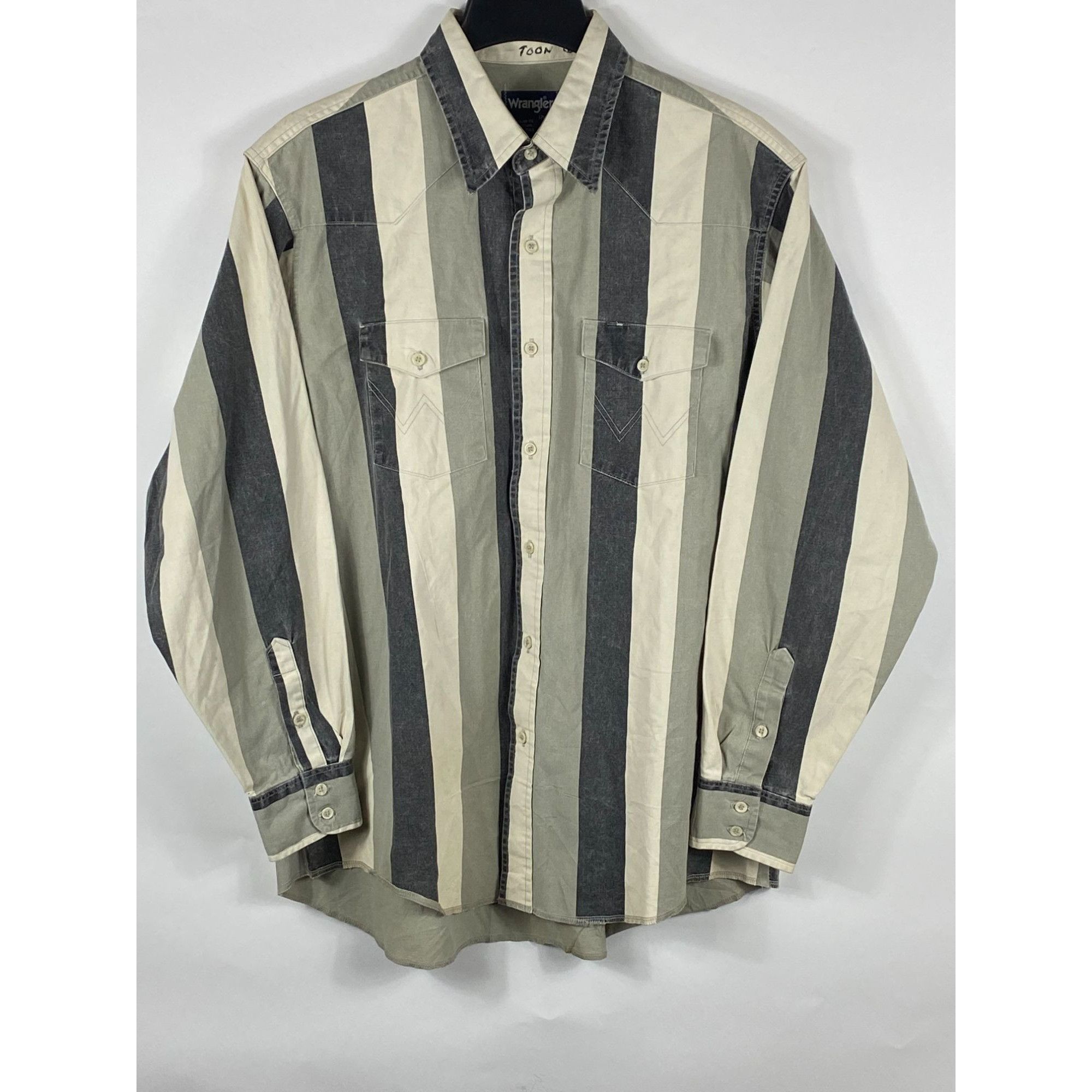 image of Vintage Wrangler Brushpopper Western Button Up L/s Shirt 17½, Men's (Size 2XL)