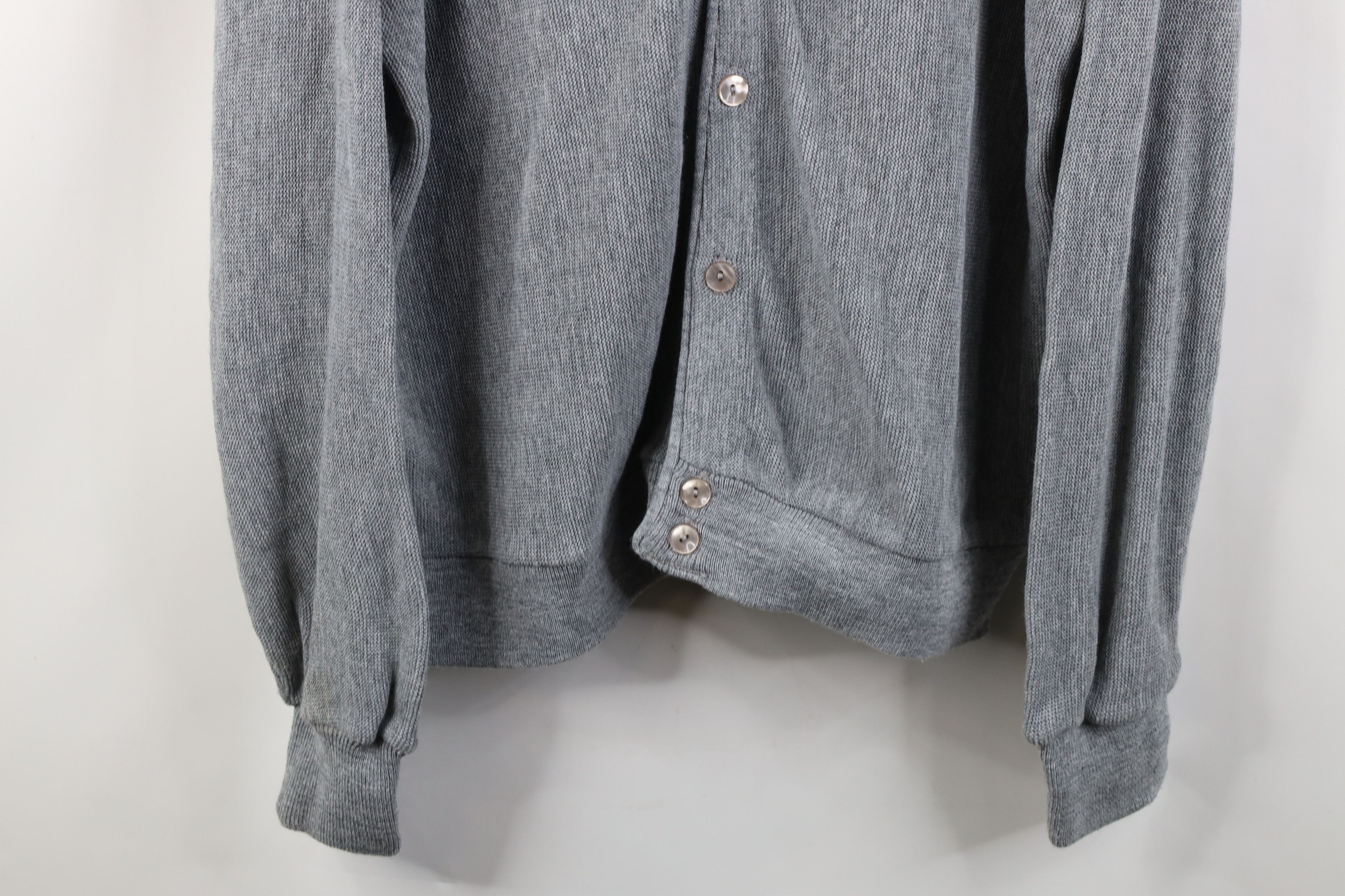 Vintage Vintage 70s Streetwear Cobain Knit Cardigan Sweater Gray USA Size US L / EU 52-54 / 3 - 3 Thumbnail