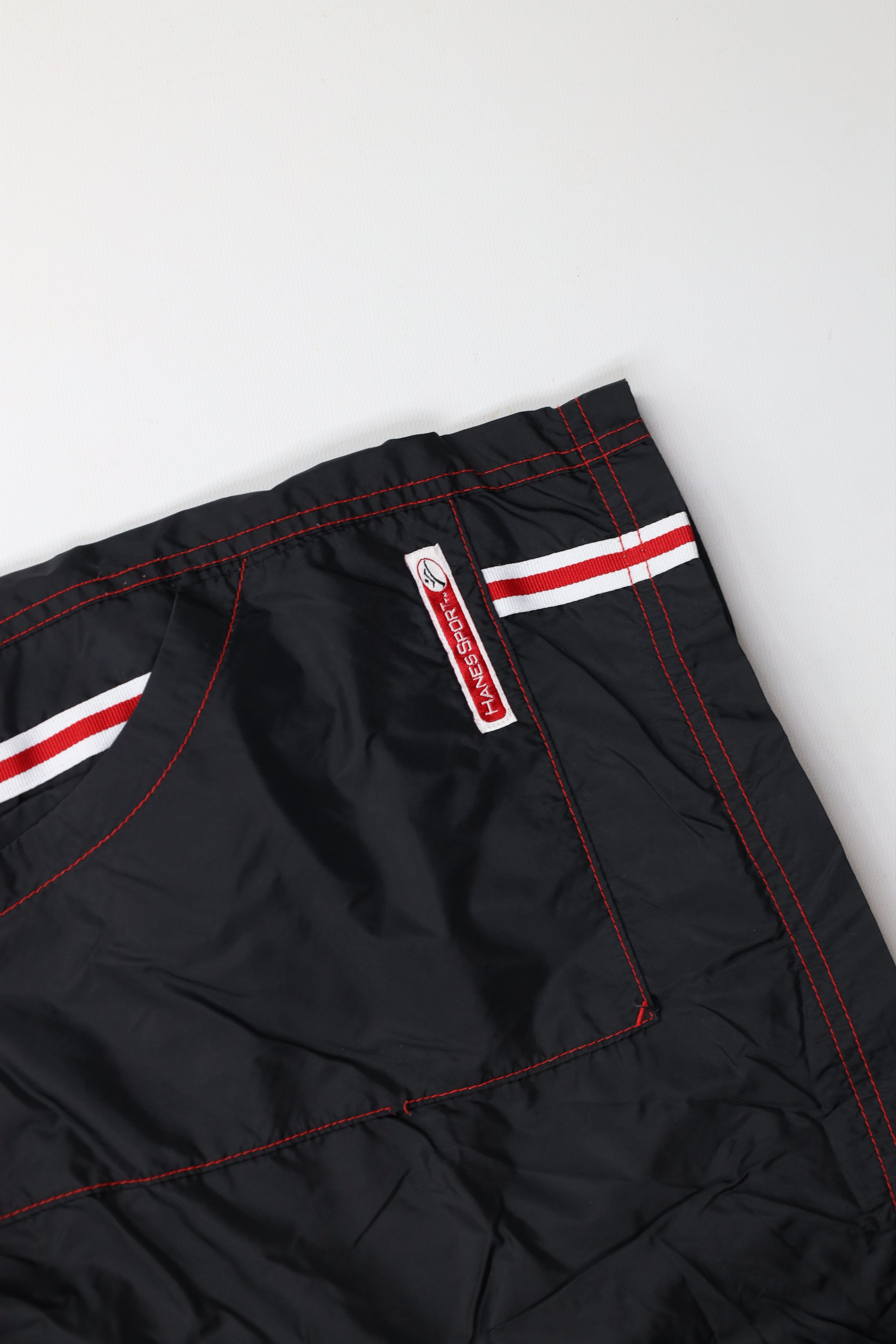 Hanes × Vintage Vintage 90s Hanes Lined Above Knee Shorts Black Nylon Size US 34 / EU 50 - 5 Thumbnail