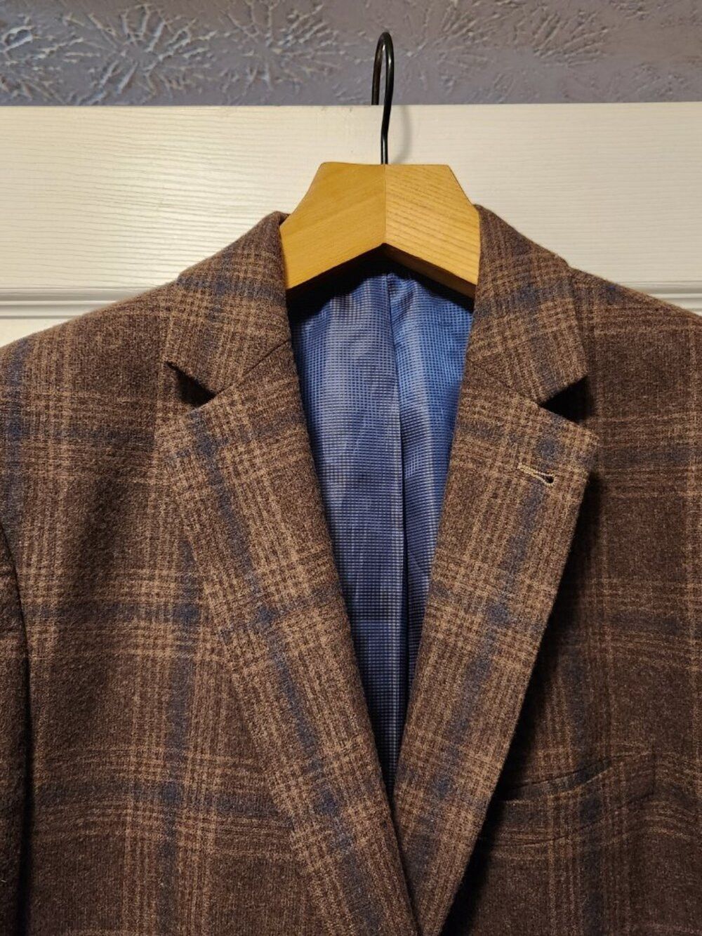 Bachrach Bachrach men's brown 100%wool sport coat blazer jacket 44R Size 44R - 4 Thumbnail
