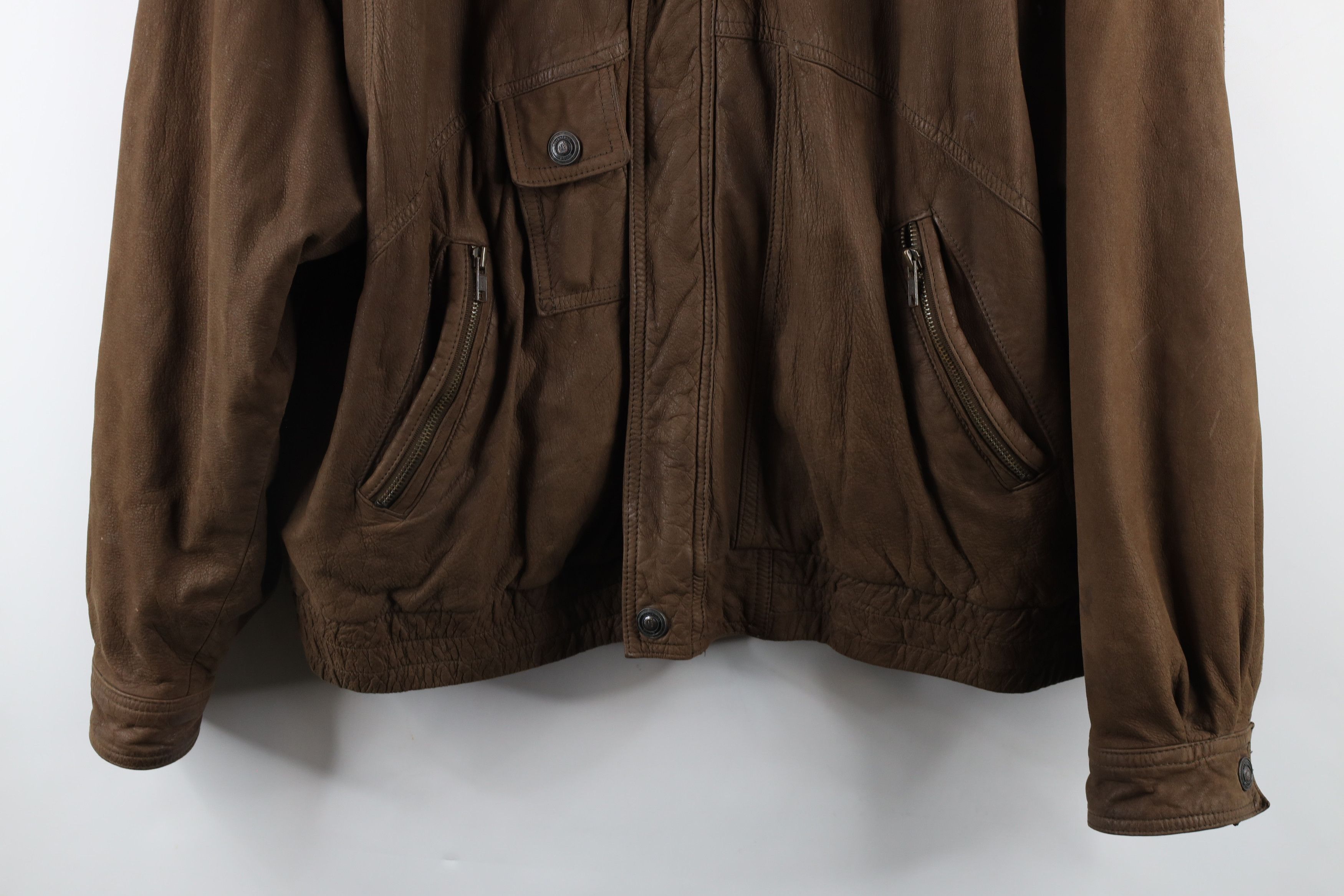 Vintage Vintage 90s Streetwear Suede Leather Flight Bomber Jacket Size US XXL / EU 58 / 5 - 3 Thumbnail