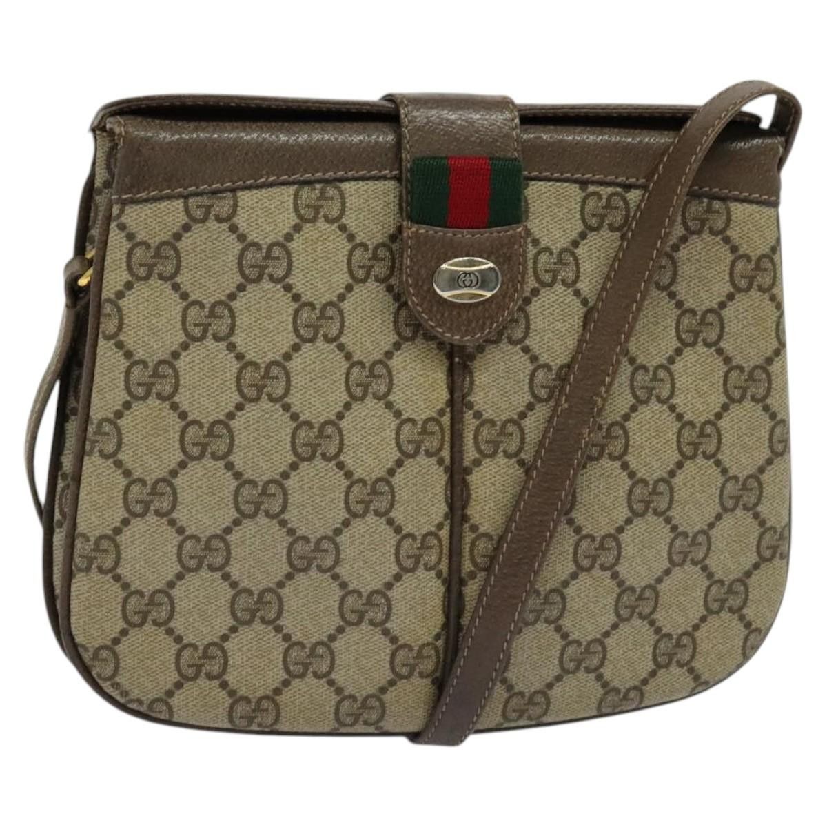 Gucci GUCCI GG Supreme Web Sherry Line Bag Pvc Beige Gold 10 02 Size ONE SIZE - 1 Thumbnail