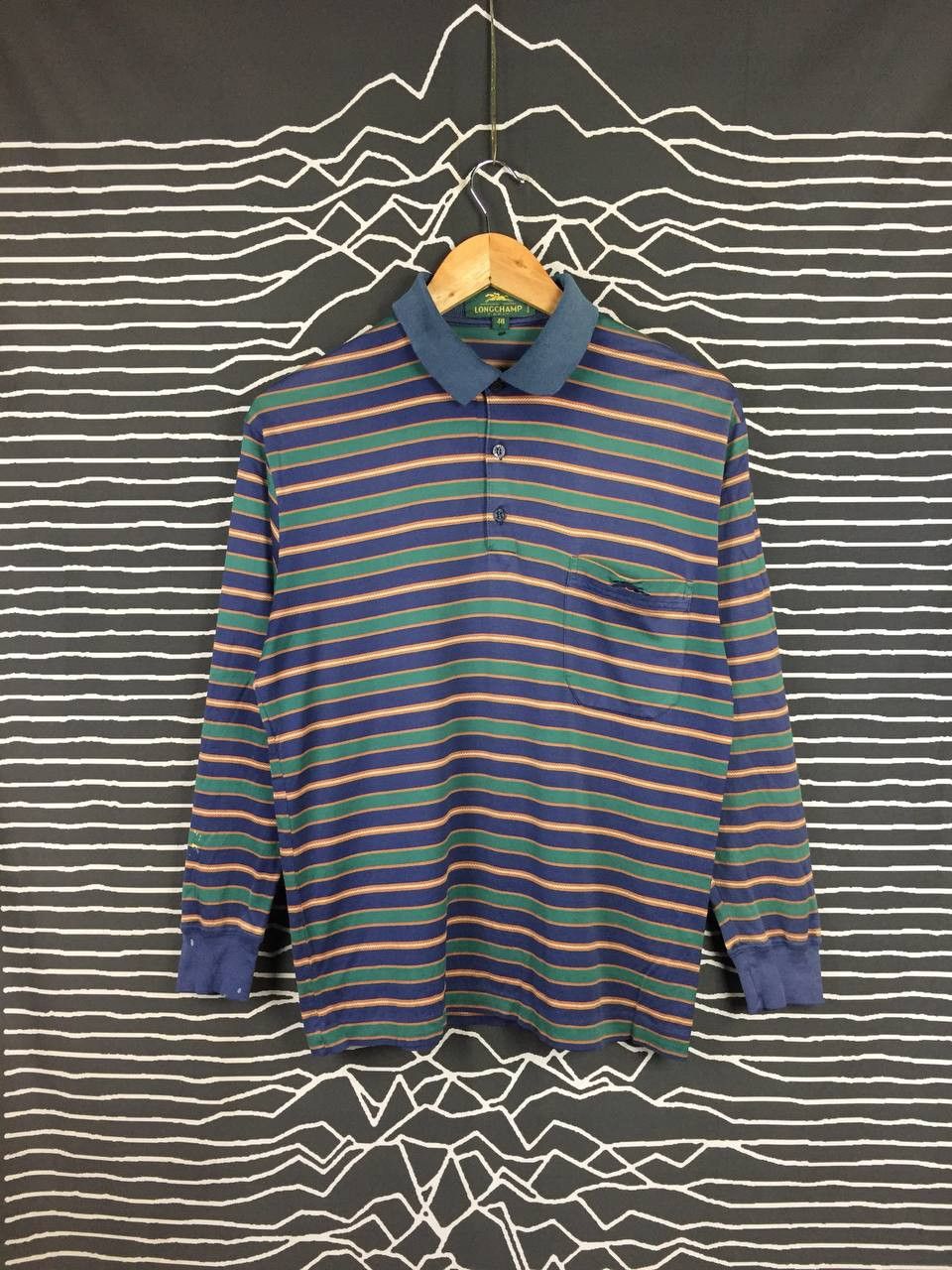 Longchamp × Vintage Vtg Longchamp Paris Made In Italy Longsleeve Polo Tee Size US M / EU 48-50 / 2 - 2 Thumbnail