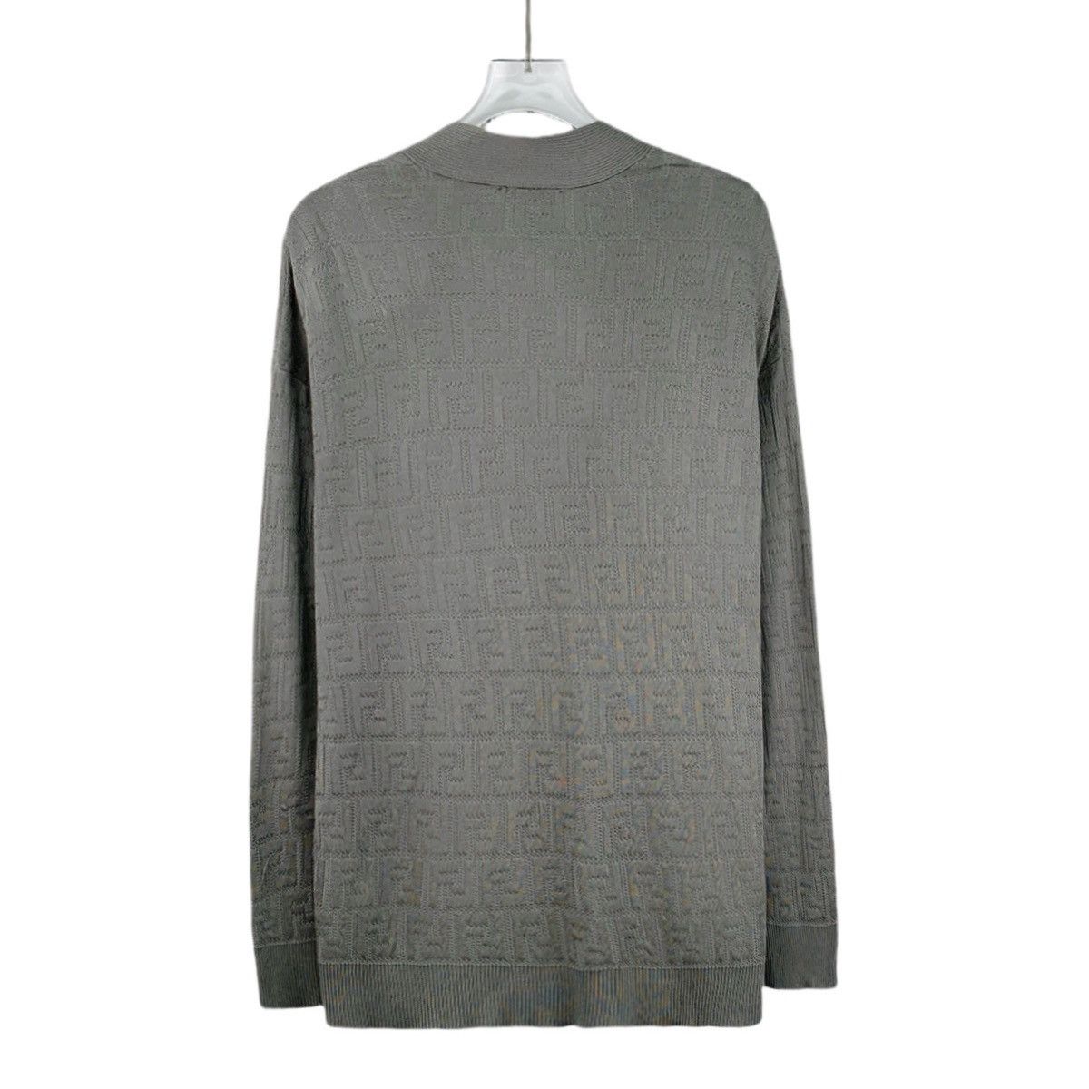Fendi Fendi Grey V-neck Long Sleeve Knit Cardigan K26WX Size US M / EU 48-50 / 2 - 2 Thumbnail