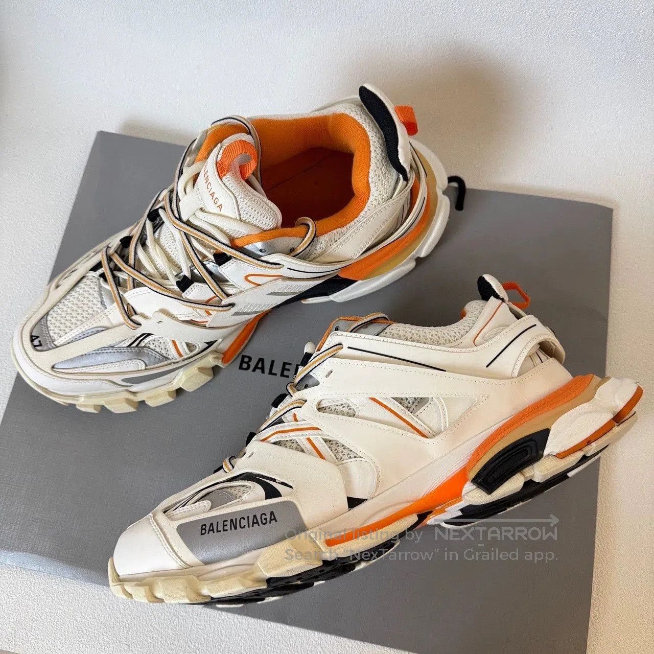 Balenciaga balenciaga track 1.0 sneakers white orange. Size US 13 / EU 46 - 7 Thumbnail