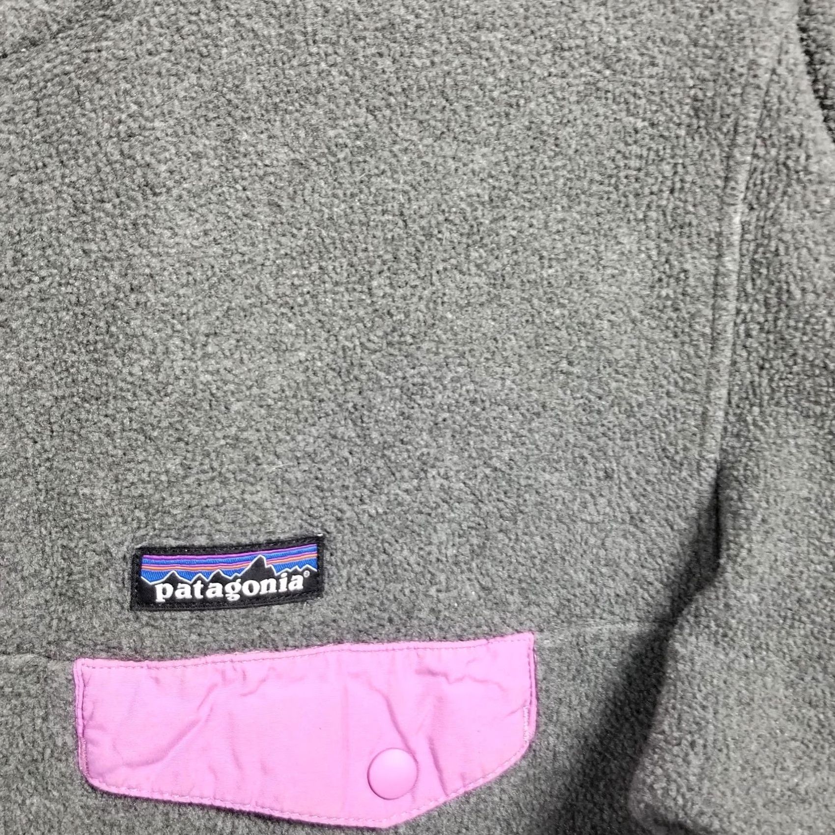 Patagonia Patagonia Sweater Womens M Gray Synchilla Fleece Snap-T Pullover Mock Neck Pink Size M / US 6-8 / IT 42-44 - 3 Thumbnail