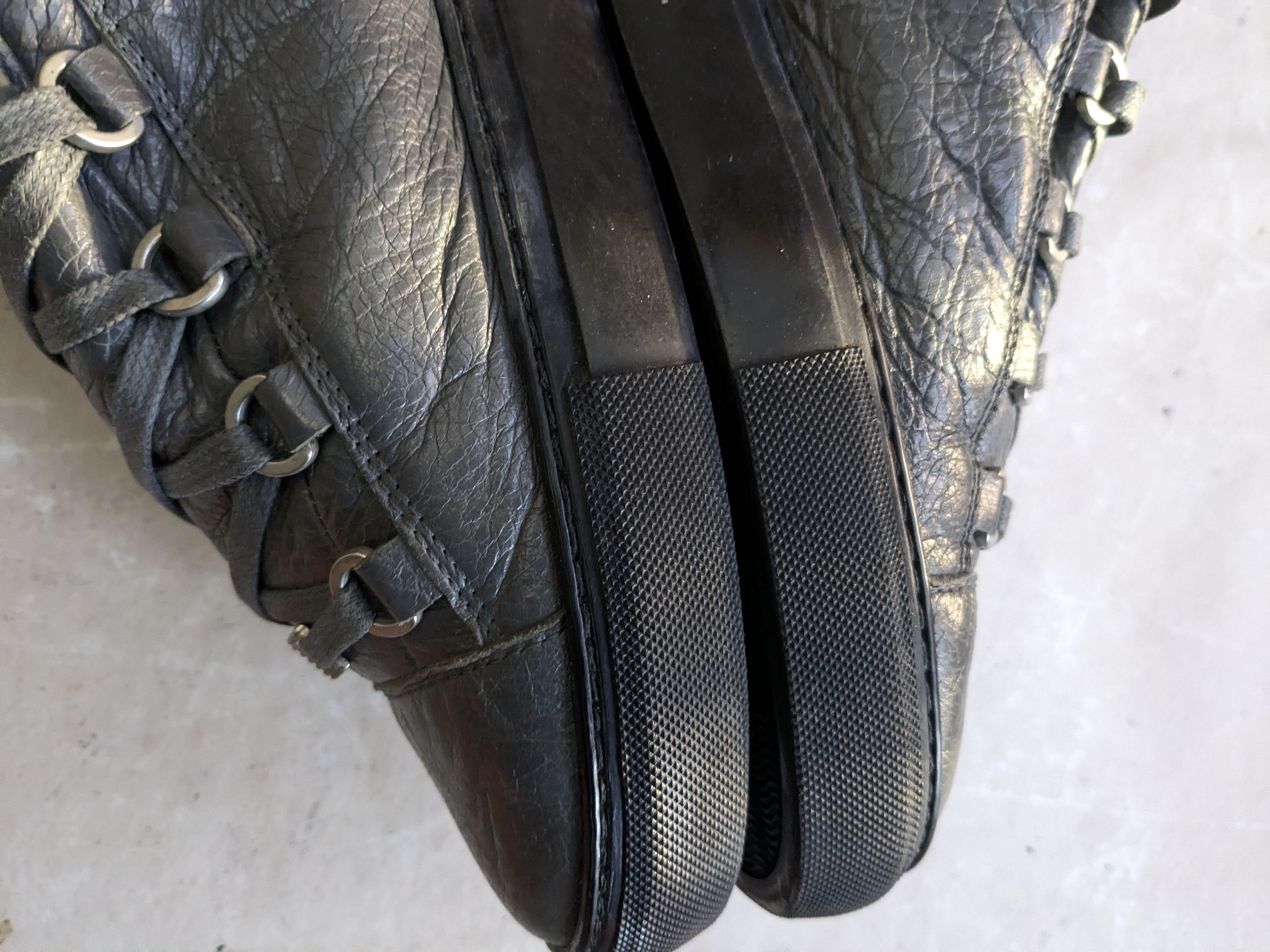 Balenciaga Balenciaga Arena Gray Black 12 High Tops Leather Size US 13 / EU 46 - 12 Thumbnail