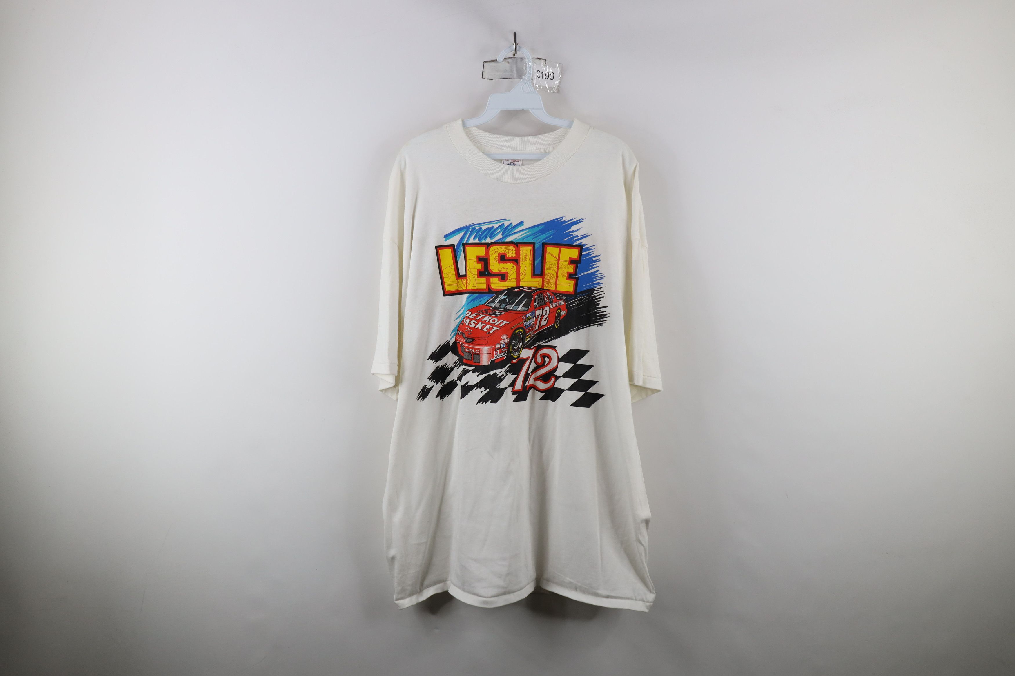 Vintage Vintage 90s Tracy Leslie Detroit Gasket Racing T-Shirt White Size US XXL / EU 58 / 5 - 1 Thumbnail