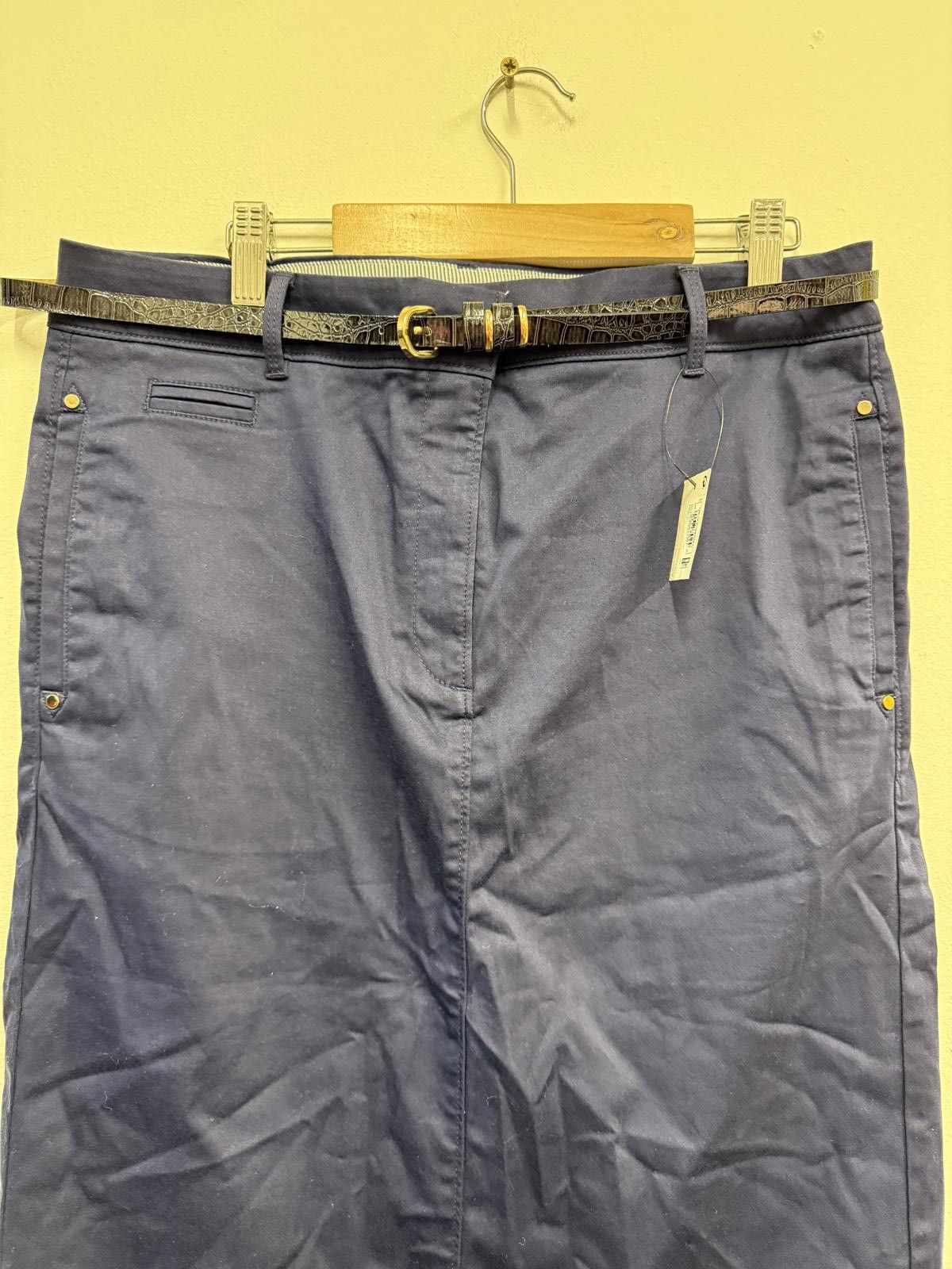 Other Per Una Navy Blue Skirt with Black Belt Size 8 Size M / US 6-8 / IT 42-44 - 4 Thumbnail