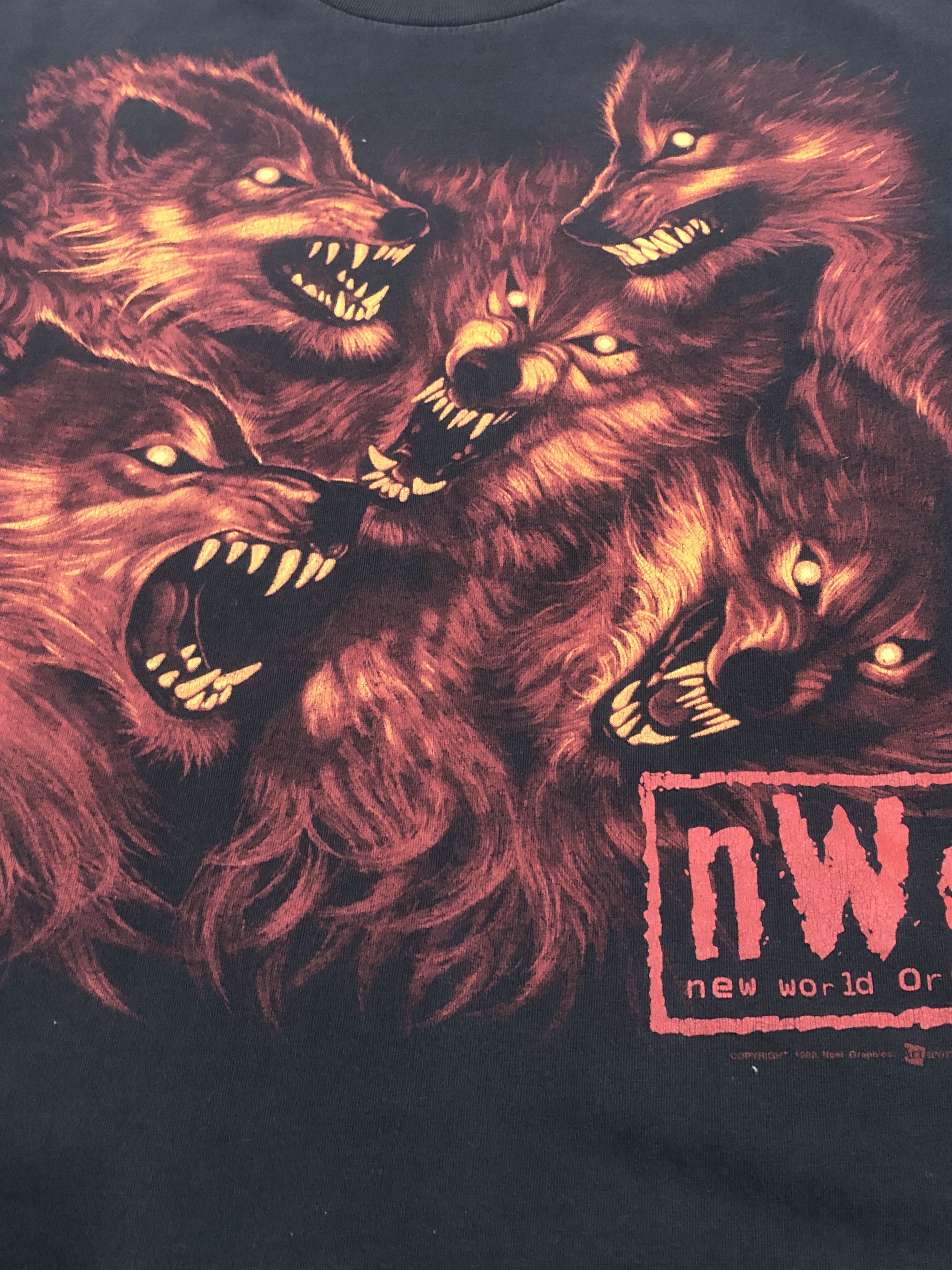 WCW/nWo Vintage 1999 nWo Wolfpack Red Fade Graphic Black Shirt Size US L / EU 52-54 / 3 - 3 Thumbnail