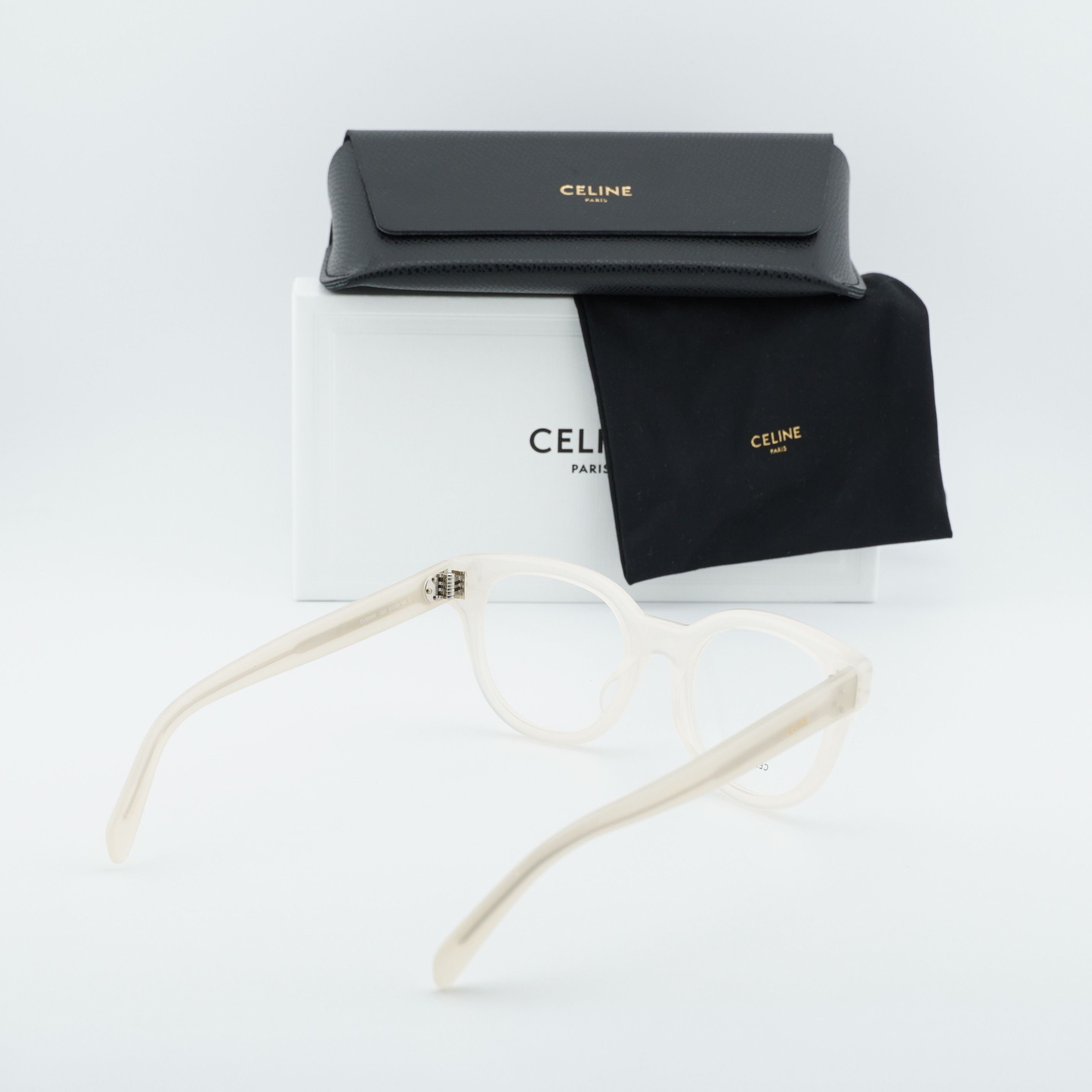 Celine Celine CL50109I 025 Eyeglasses Ivory 51mm Square Frame Size ONE SIZE - 10 Thumbnail