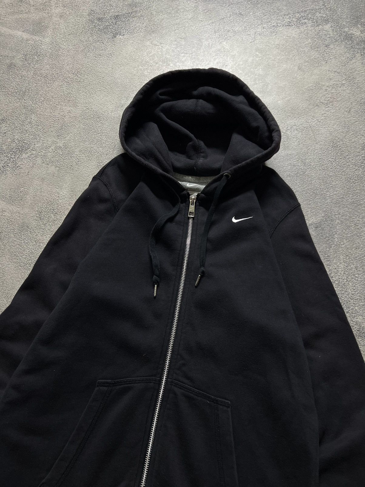 Nike × Vintage Vintage Y2k Nike 🖤 Faded Mini Swoosh Zip Hoodie 00’s Size L / US 10 / IT 46 - 6 Thumbnail