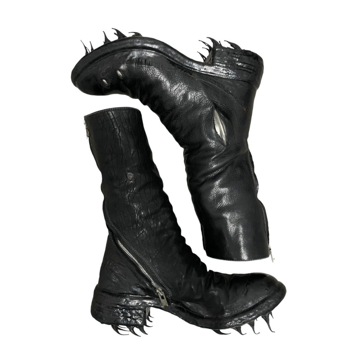 Pre-owned Carol Christian Poell Ccp Dripped Prosthetics Tornado Boots In Black