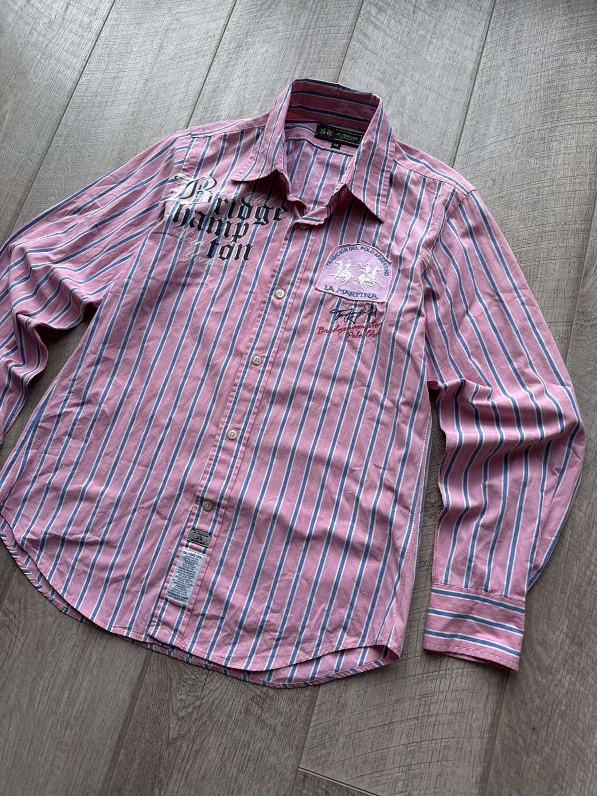 La Martina La Martina Vintage Polo Club Bridgehamton New York Y2K Shirt Size US M / EU 48-50 / 2 - 2 Thumbnail