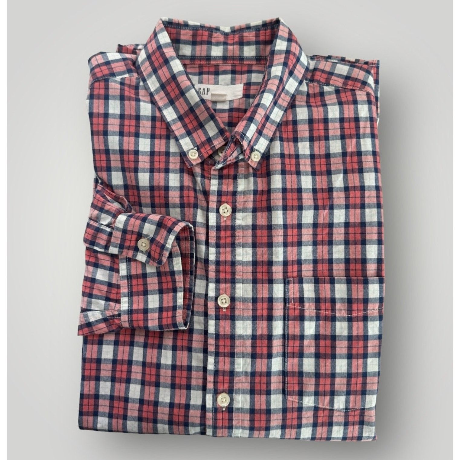 Gap Gap Men's Check Button-Down Shirt Large Size US L / EU 52-54 / 3 - 1 Thumbnail