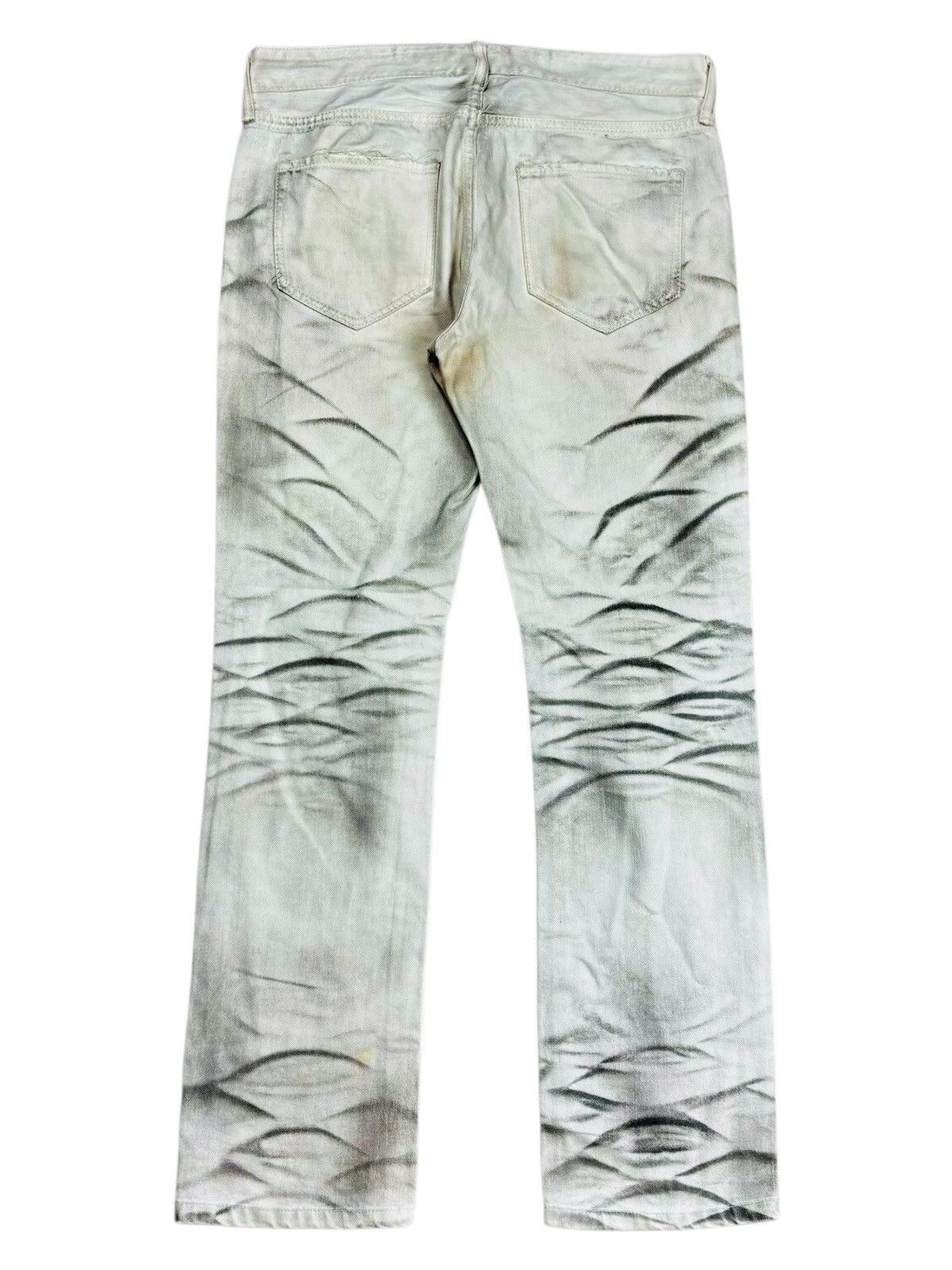 Yasuyuki Ishii 2000s Civarize - Waxed Clawmark Denim Pants Size US 29 - 2 Thumbnail