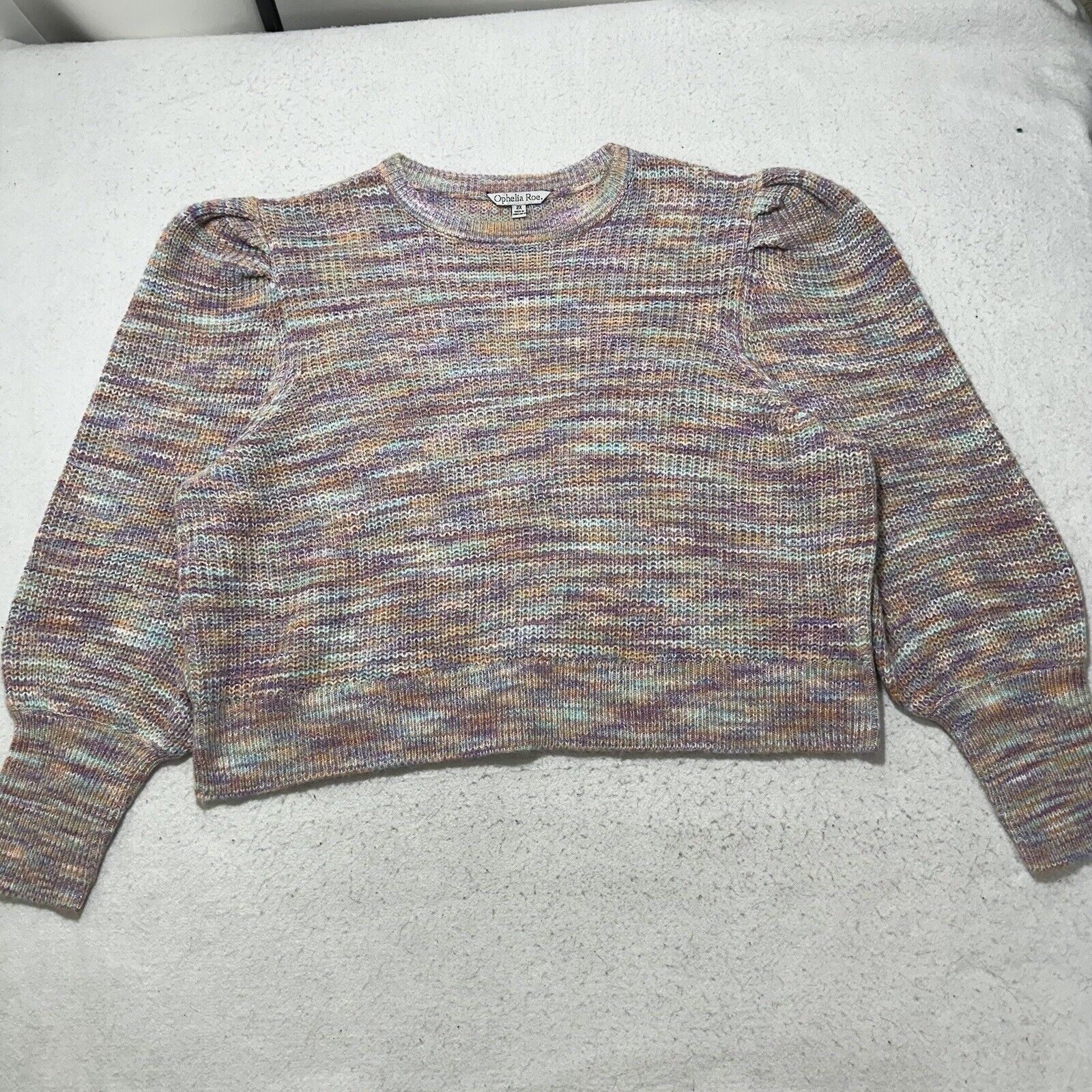 Other Ophelia Roe 2X Crewneck Pullover Balloon Sleeve Crop Sweater Size XXL / US 16-18 / IT 52-54 - 1 Thumbnail