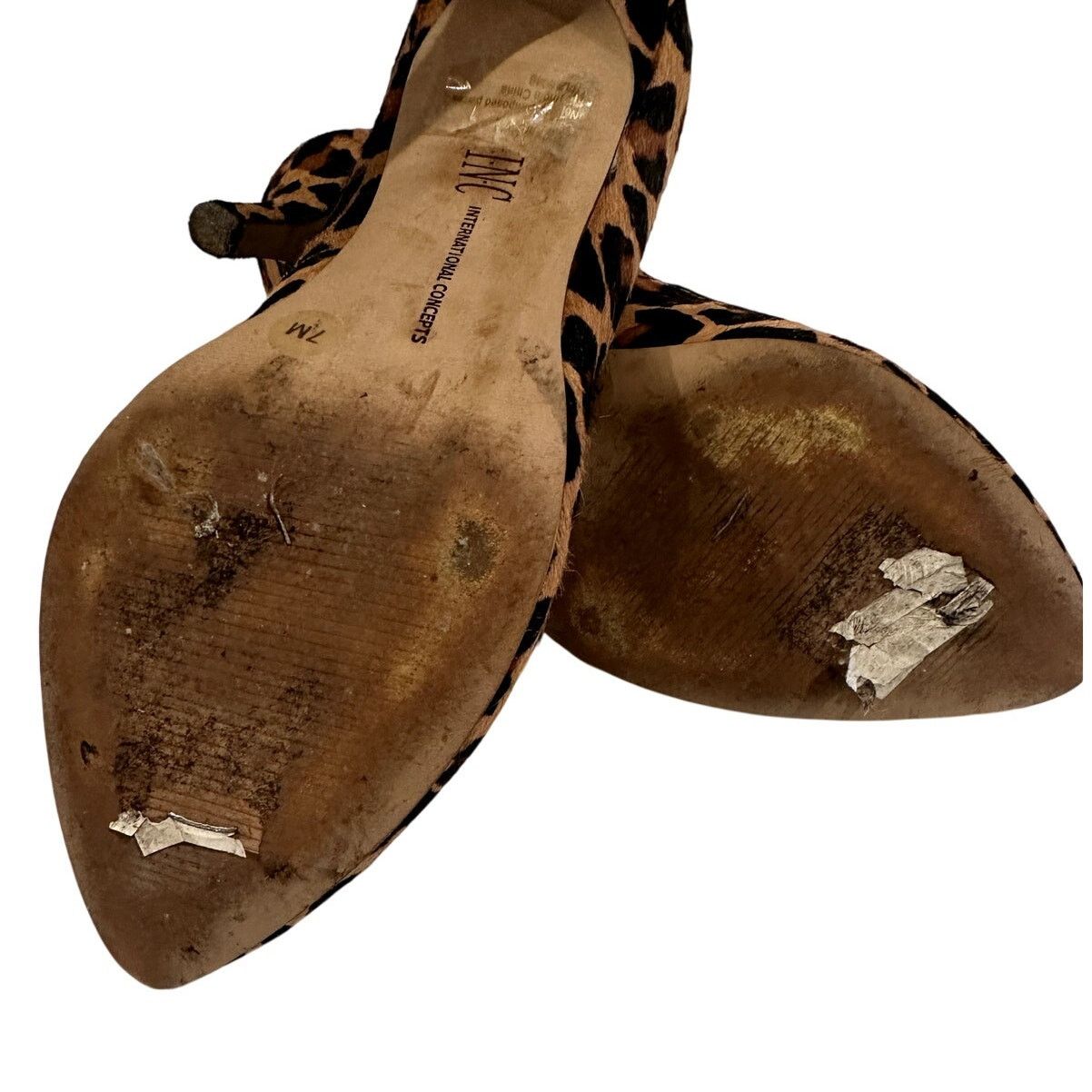 Other INC International Concepts Lepard Print Calf Fur 3" Heels 7 Size US 7 / IT 37 - 7 Thumbnail