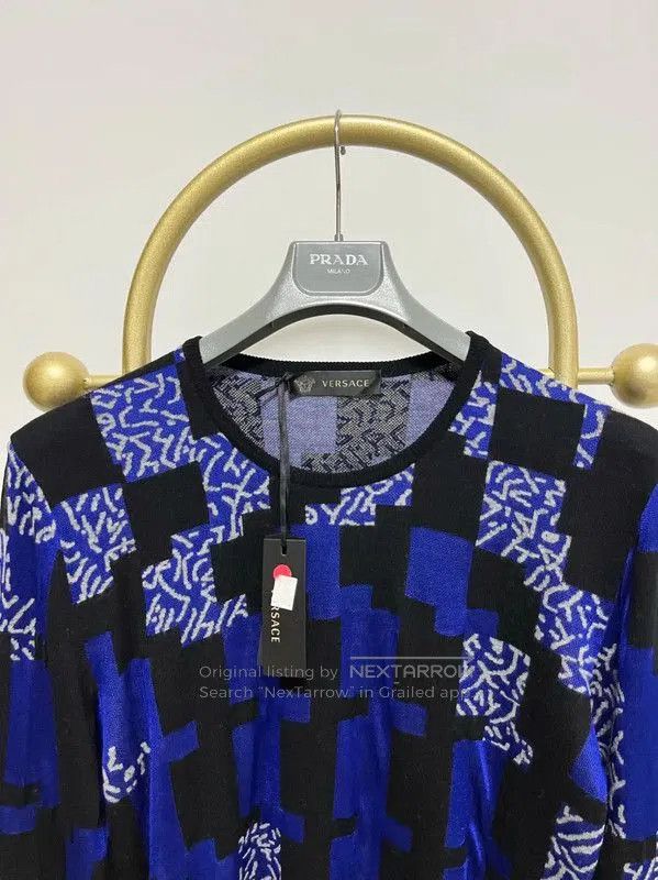 Versace Versace Blue Wool Long Sleeve Sweater . Size US XL / EU 56 / 4 - 3 Thumbnail
