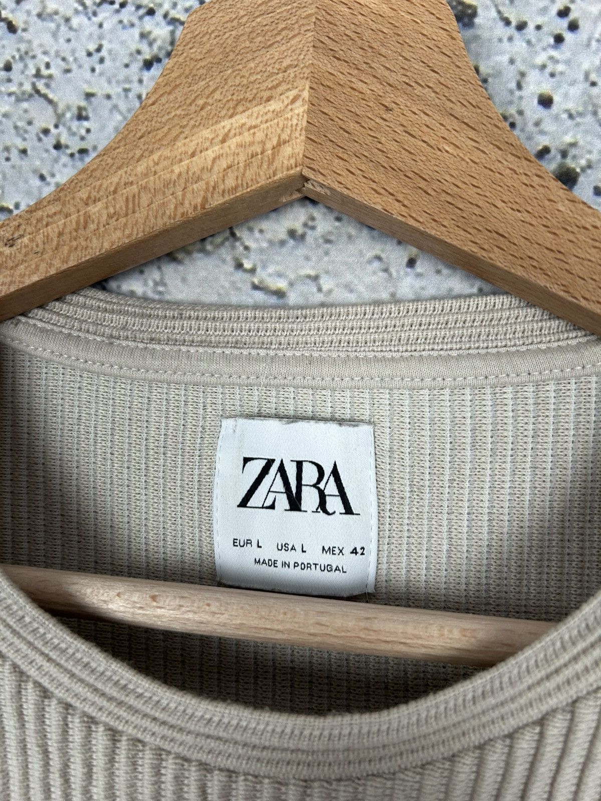 Other Zara Beige Waffle Longsleeve Streetwear Grunge Rock Punk Size US L / EU 52-54 / 3 - 4 Thumbnail
