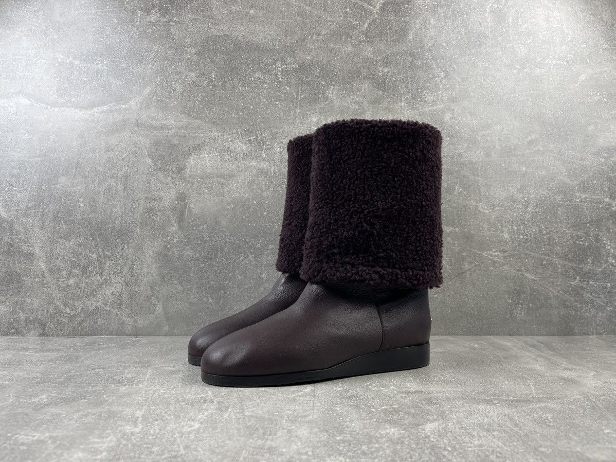 Jimmy Choo Jimmy Choo Belted Hight Shearling Leather Burgundy Boots Size US 7 / IT 37 - 3 Thumbnail