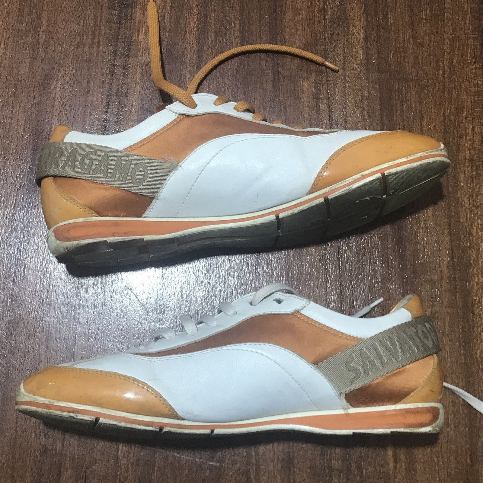 Salvatore Ferragamo Salvatore Ferragamo Sneaker leather Shoes Made Italy orange Size US 10 / EU 43 - 4 Thumbnail