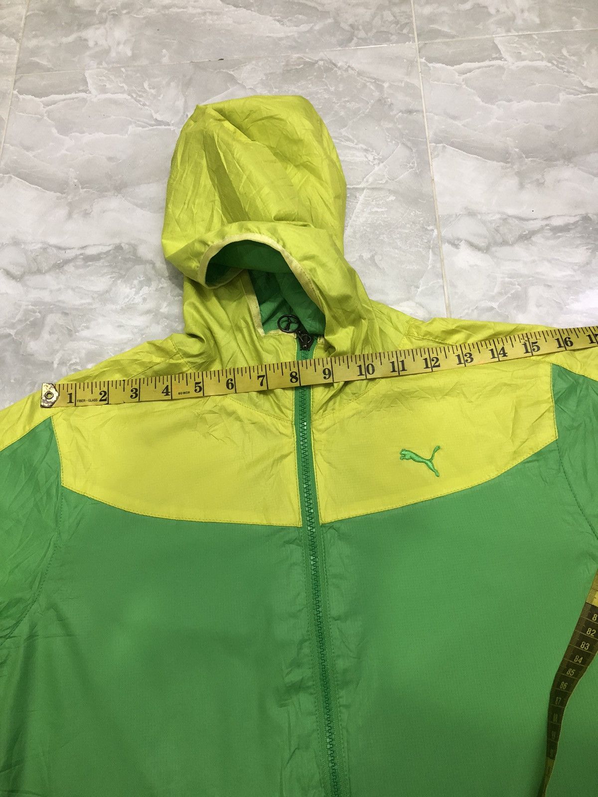 Puma Puma Neon Green / Yellow Windbreaker Jacket Size US S / EU 44-46 / 1 - 18 Thumbnail