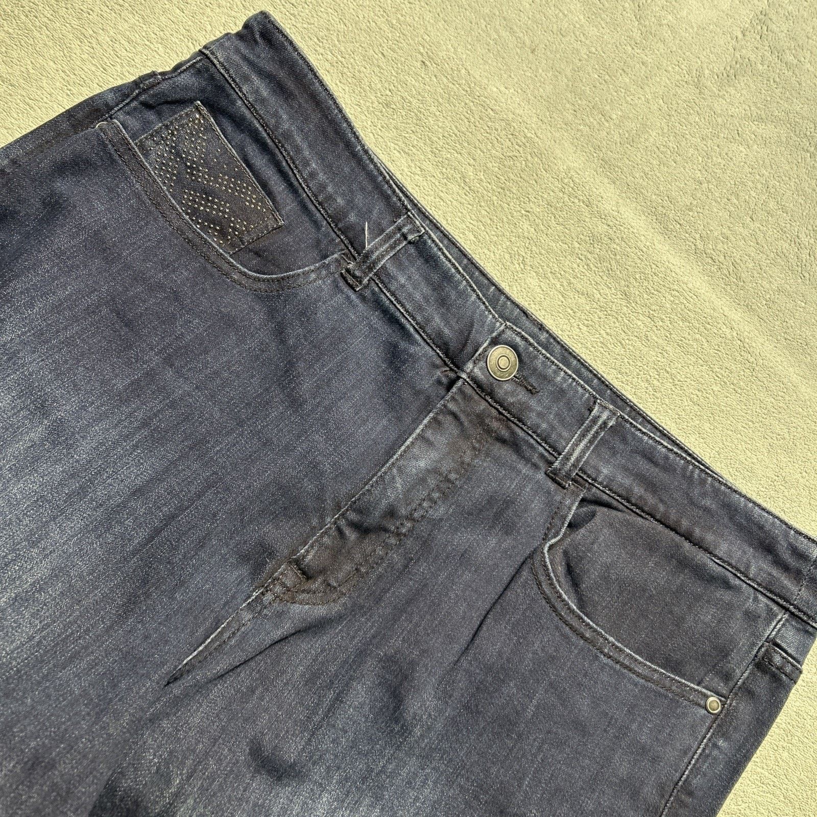 Miss Me 2000s Beyond Baggy Jeans Womens 14 38x28 Rhinestone Hamilton Size 36" / US 14 / IT 50 - 10 Thumbnail