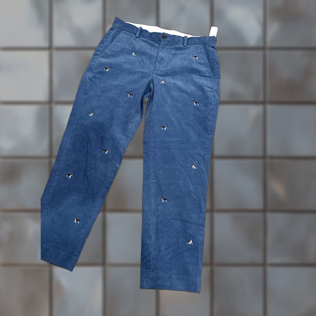 Brooks Brothers Brooks Brothers Pants Mens 36x30 Corduroy Blue Embroidered Dogs Size US 36 / EU 52 - 1 Thumbnail