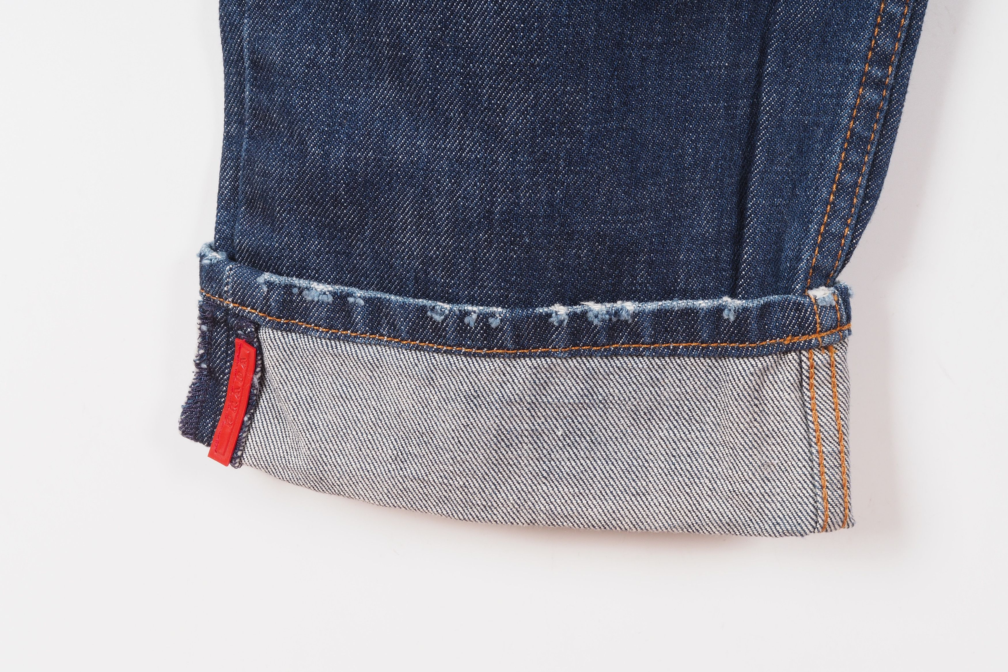 Prada PRADA Blue Loose Fit Distress Red Tab Logo Denim Blue Jeans Size US 30 / EU 46 - 3 Thumbnail