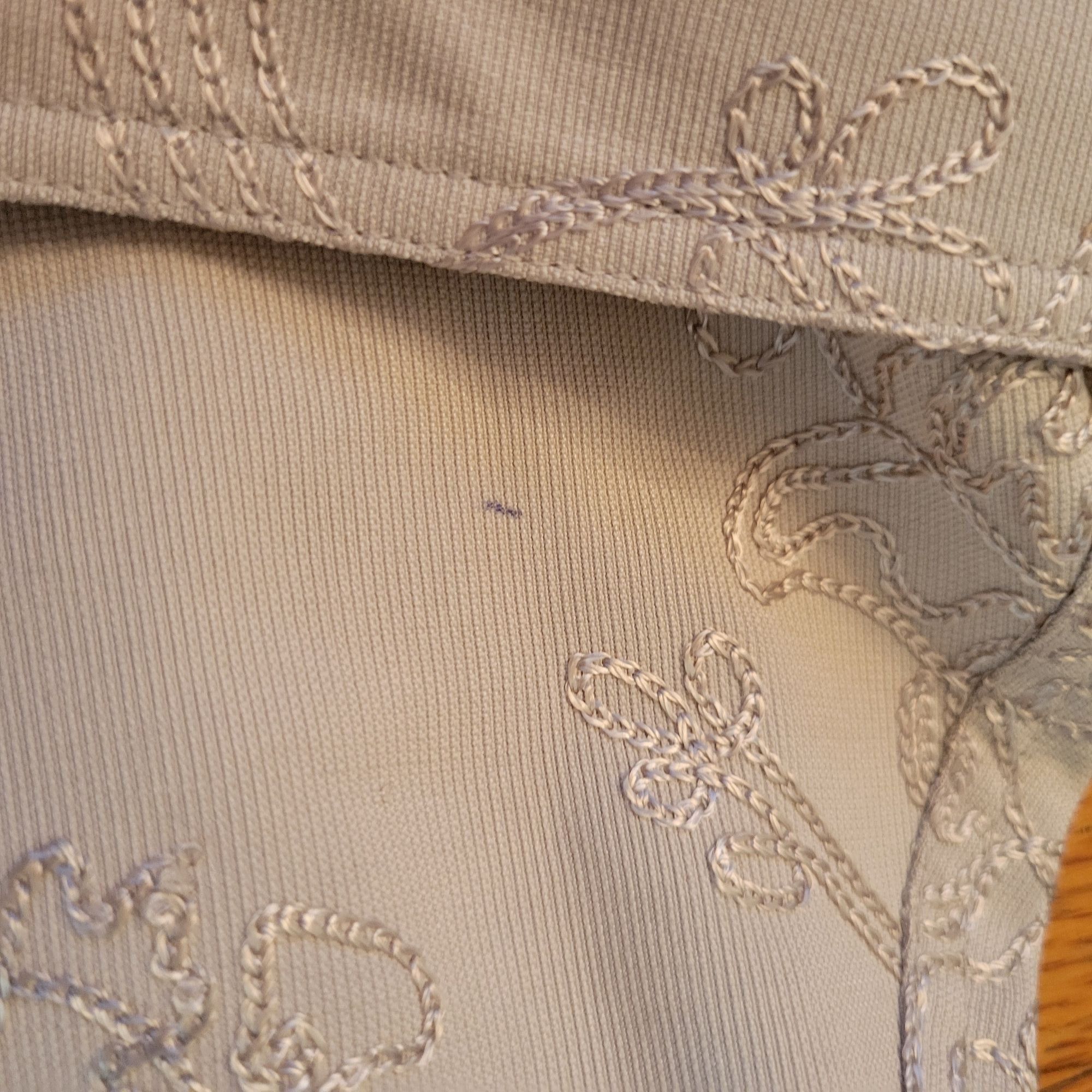 Chicos Chicos Design 3 Beige Embroidered Button Up Silk Blouse Size XL / US 12-14 / IT 48-50 - 6 Thumbnail